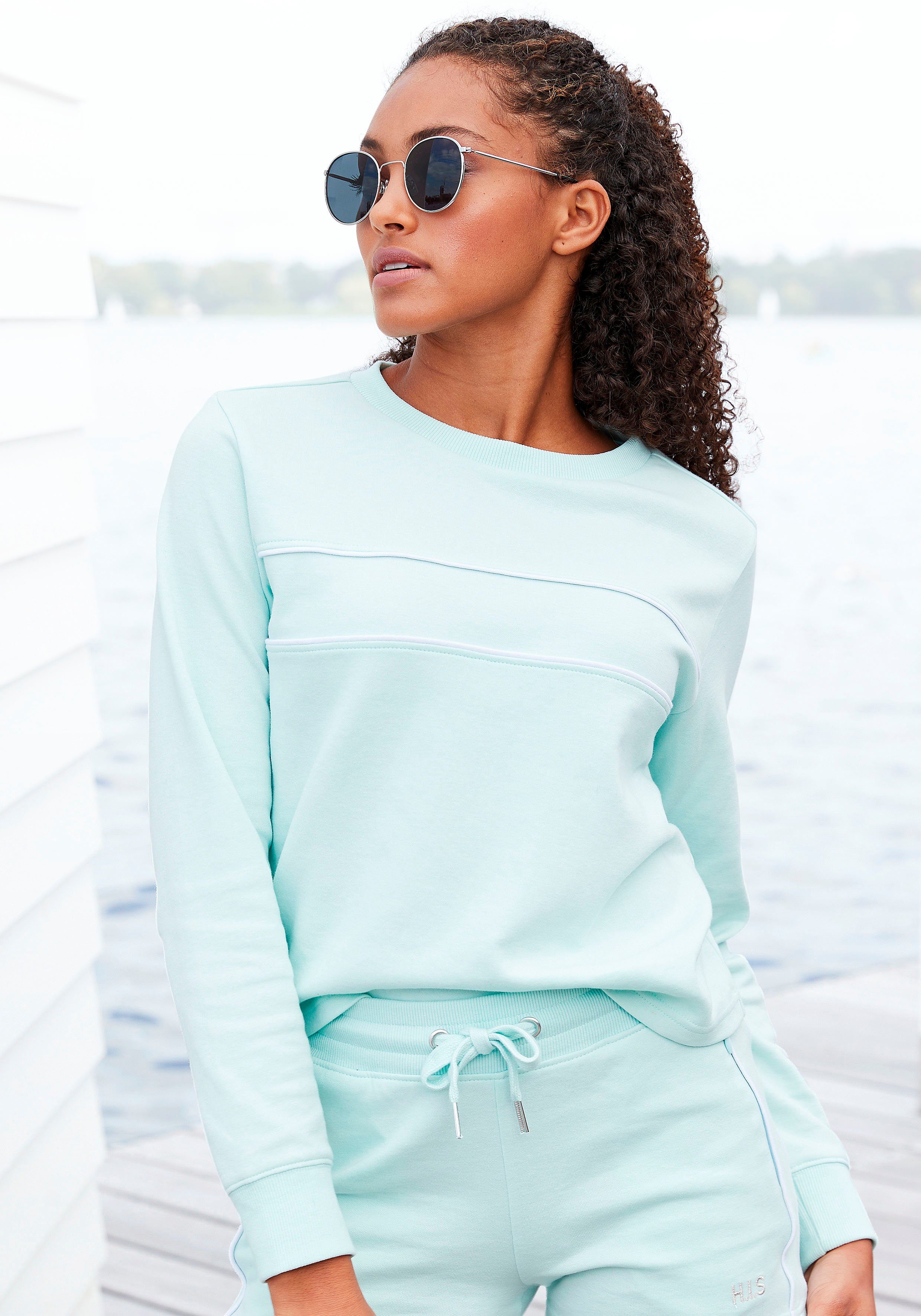 H.I.S Sweatshirt mit Piping, Loungeanzug günstig online kaufen