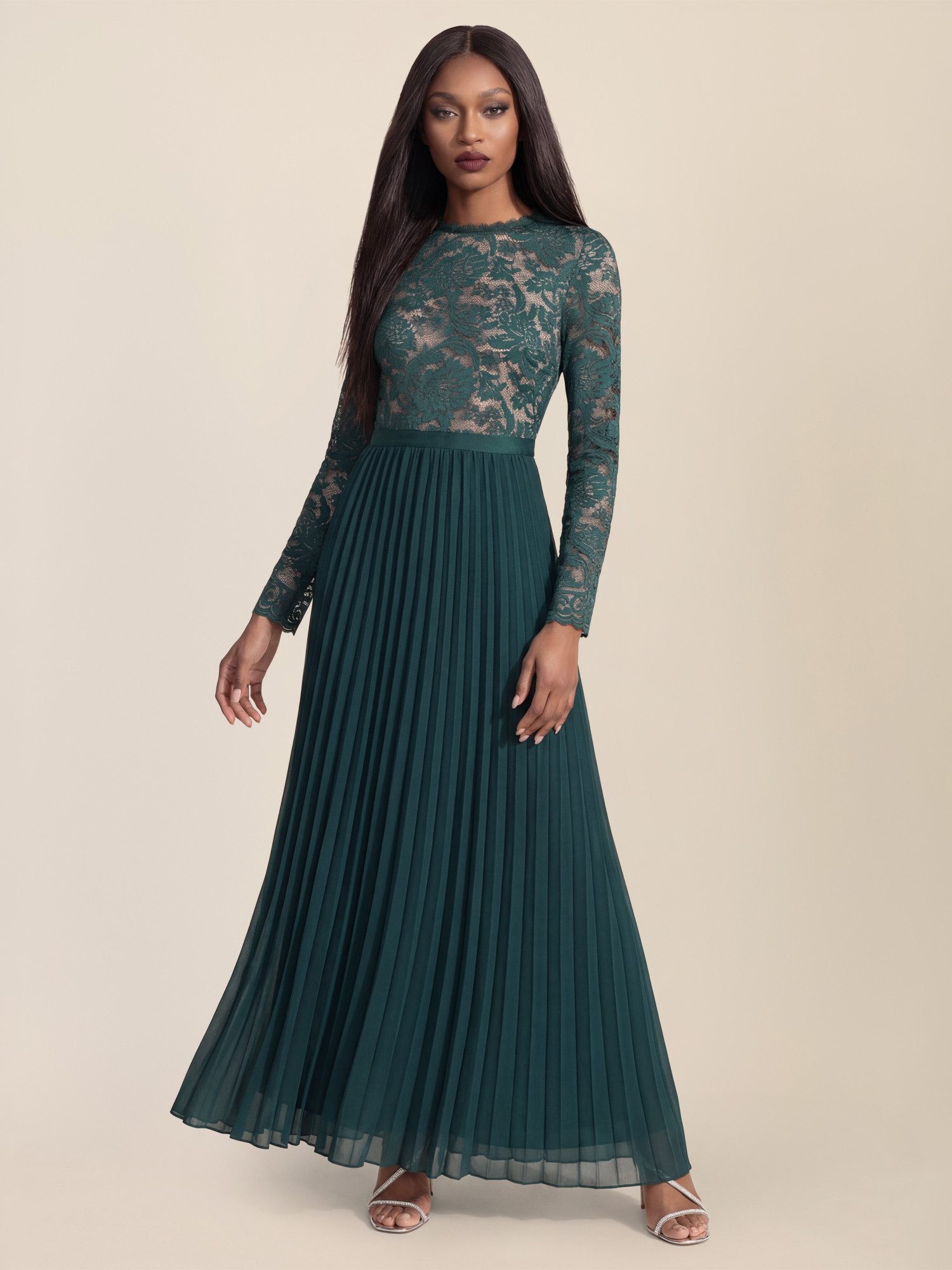 Apart Abendkleid Spitzenkleid mit Plissee-Rock