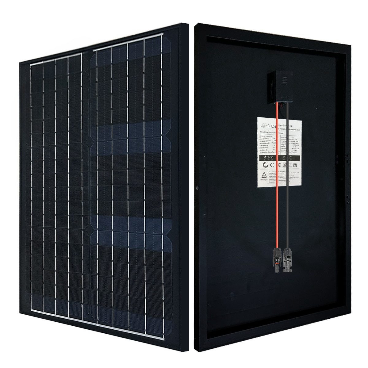 GLIESE Solarmodul 12V Solarmodul 50W Solarpanel Photovoltaik, 50,00 W, Monokristalline, (packung, 1 Stück MONO Solarpanel), IP65