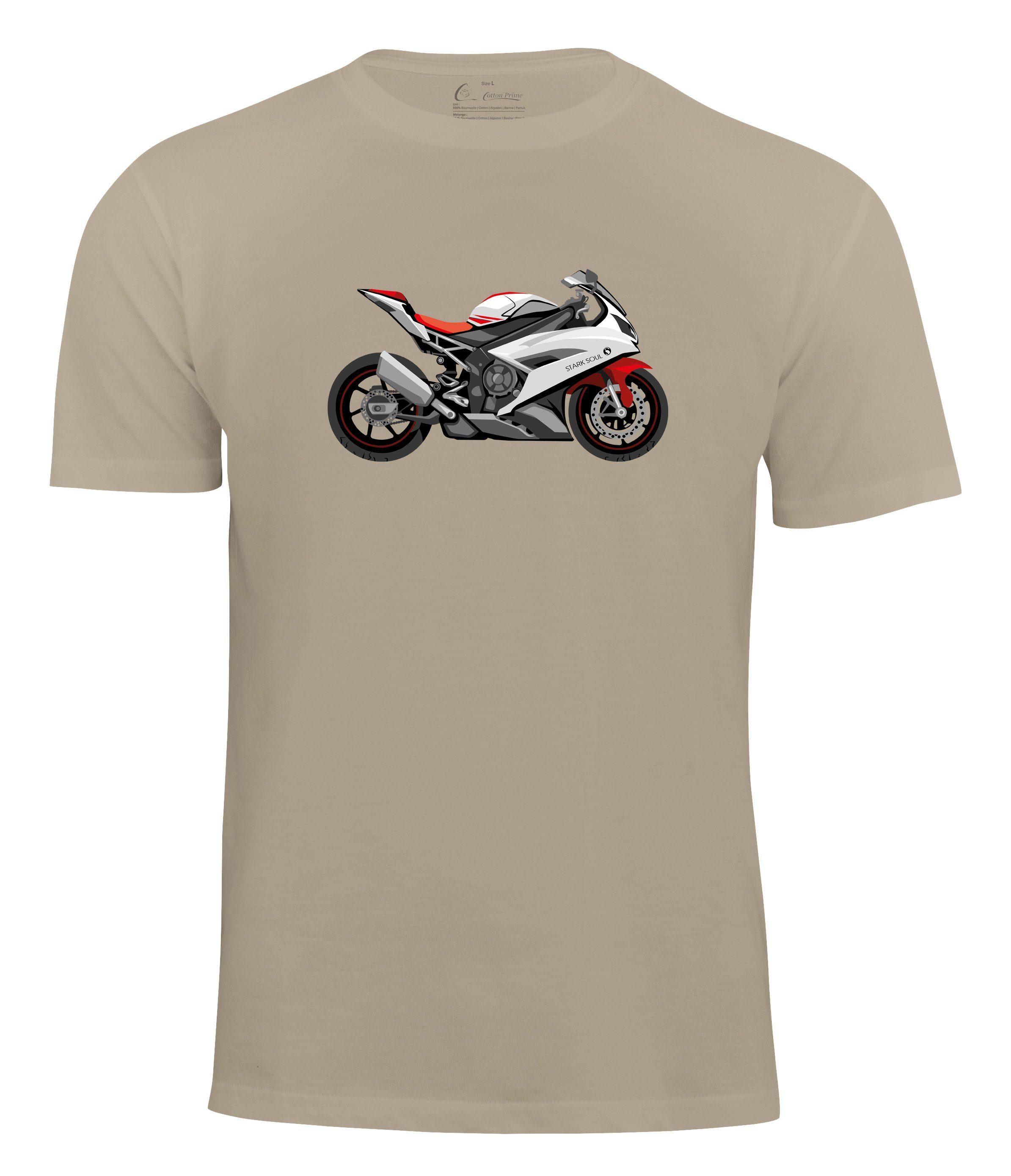 Cotton Prime® T-Shirt STARK SOUL Motorbike beige