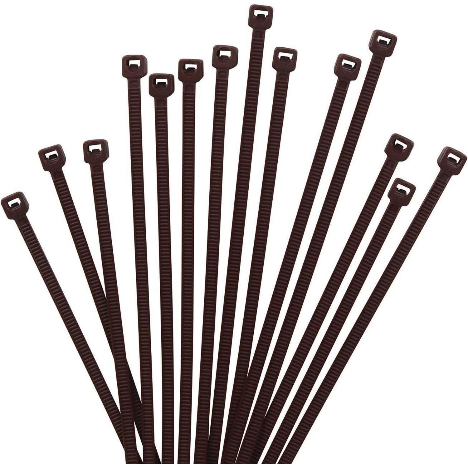 LuxusKollektion Kabelbinder Kabelbinder 1000 Stück 200mm 2,5mm 8,1kg UV 200mm x 2.5 mm Marrón