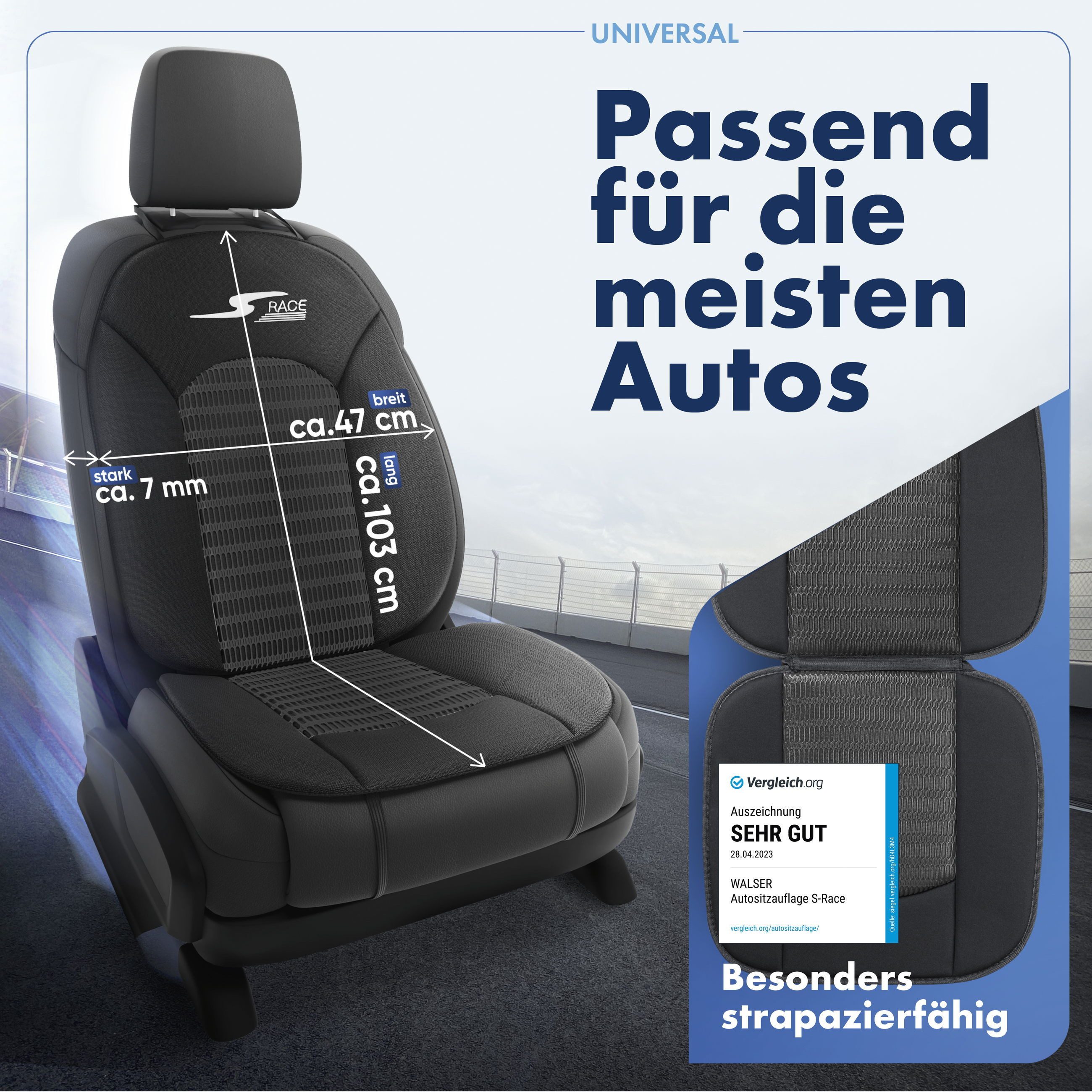 CarComfort Autositzauflage Sitzaufleger S-Race, 1 Stück, 1-tlg. – Bild 4 von 5