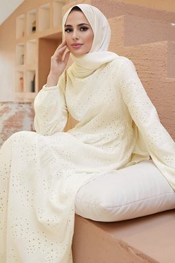 Modabout Maxikleid Langes Kleider Abaya Hijab Kleid Damen - NELB0007D4644KRM (1-tlg)