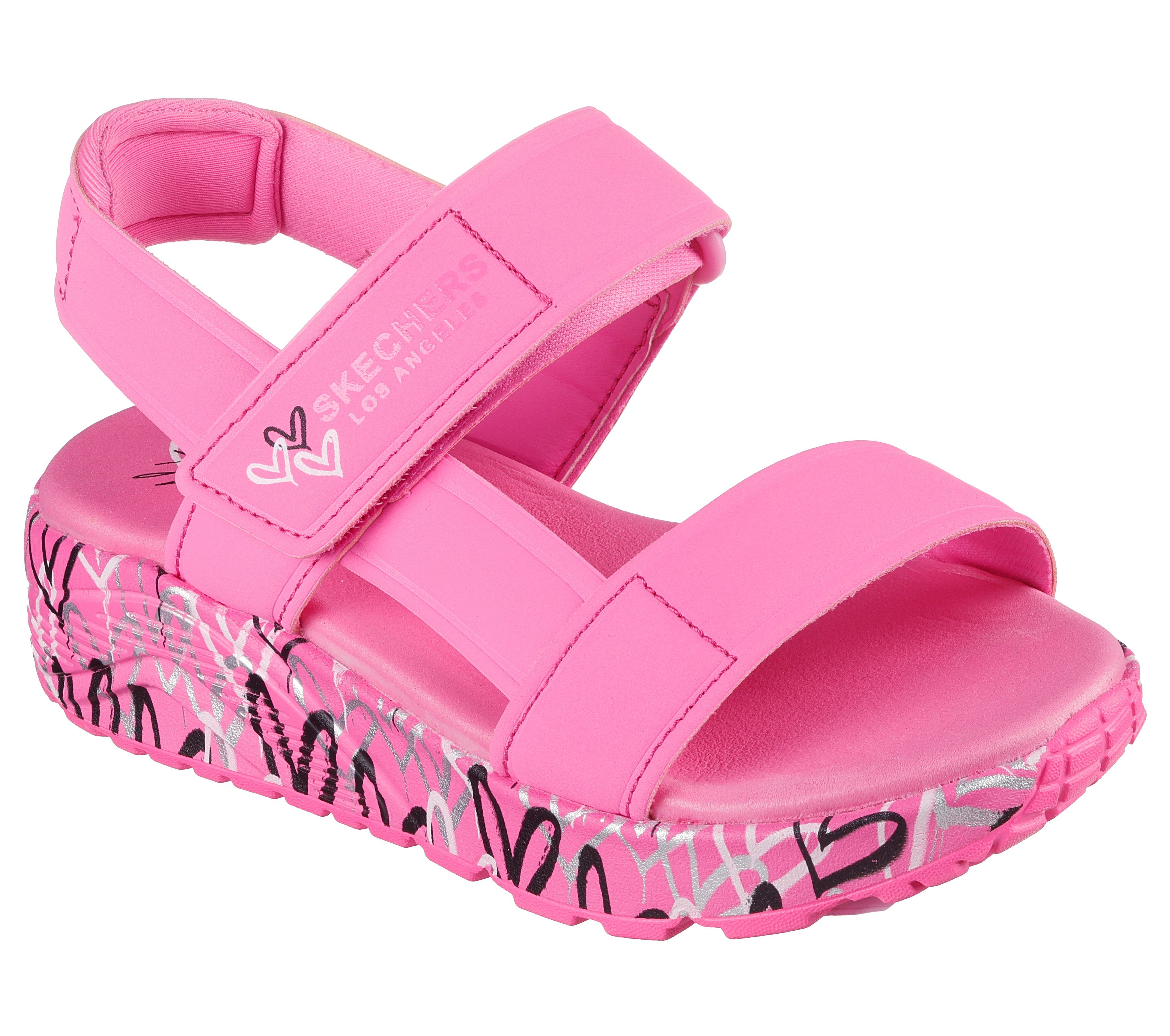 Skechers UNO LITE SANDAL-SUNNY LOVE Sandale Sommerschuh, Klettschuh mit Plateau, Größenschablone zum Download