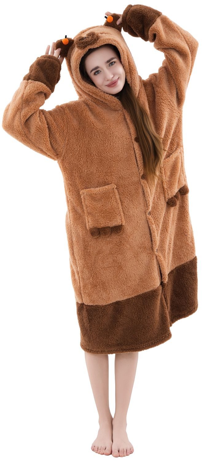 Corimori Plüschjacke Flauschiger Oversize Kuschel Deckenmantel + Kapuze pas günstig online kaufen