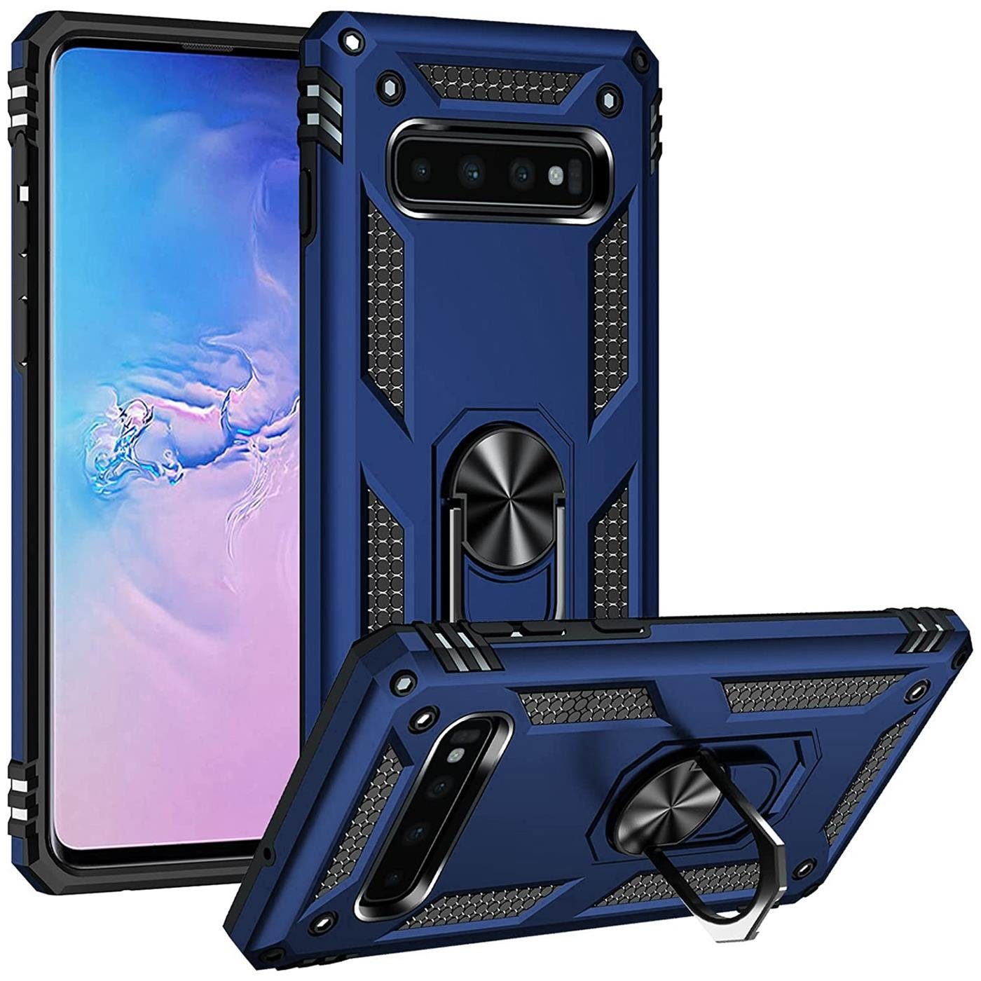 CoolGadget Handyhülle Armor Shield Case für Samsung Galaxy S10 6,1 Zoll, Outdoor Cover mit Magnet Ringhalterung Handy Hülle für Samsung S10