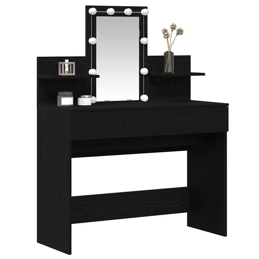 vidaXL Schminktisch Schminktisch Schwarz Eichen-Optik 100 x 40 x 130 cm (1-St)