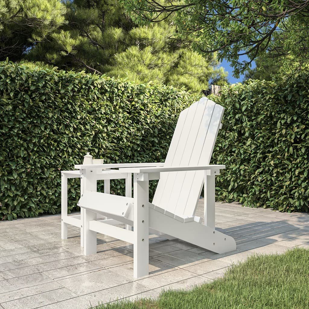 furnicato Gartenstuhl Adirondack Gartensessel Weiß 73x83x92 cm aus wetterfestem HDPE (1 St), UV-beständige Terrassenbank mit hoher Rückenlehne und breiten Lehnen