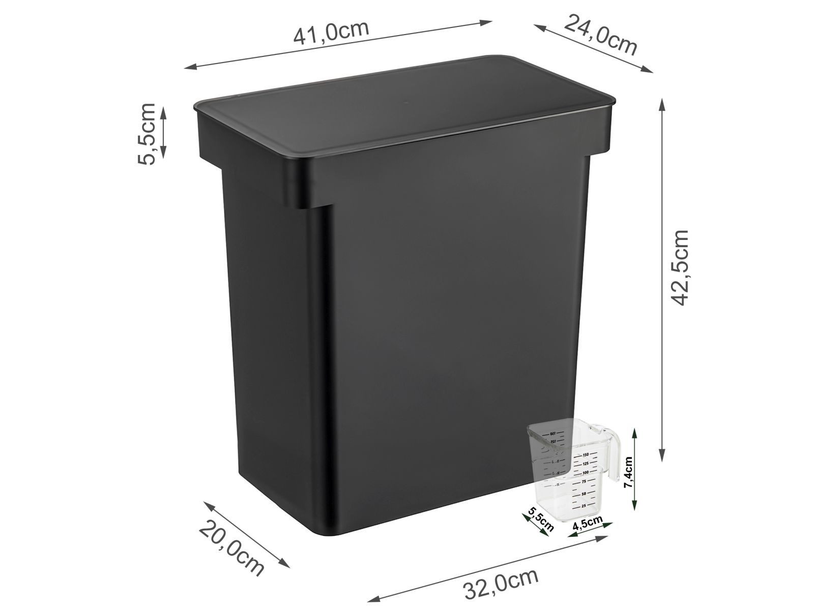 Yamazaki Futterbehälter Tower Hundefutter Aufbewahrung Box luftdicht Hundefutterbox Hund, Kunststoff, Aufbewahrung für Trockenfutter, Box für 12kg, luftdicht verschließbar