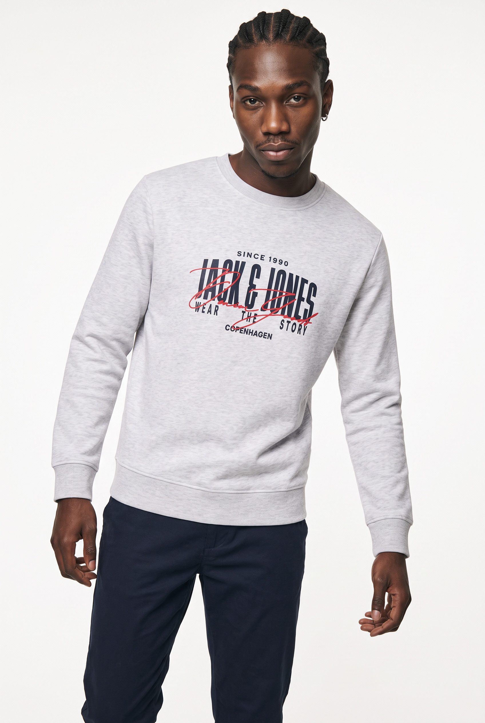 Jack & Jones Sweatshirt JJAERO SWEAT CREW NECK Materialmix, regular fit – Bild 2 von 5