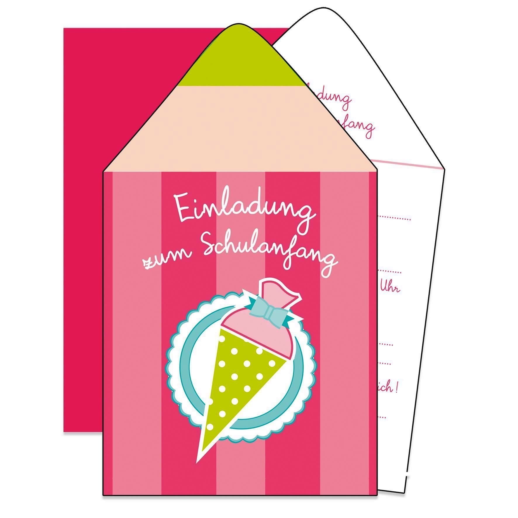 Roth Grußkarten Roth Schulanfangs-Serie Hurra, 1. Klasse!, Einladungskarte "Stift"