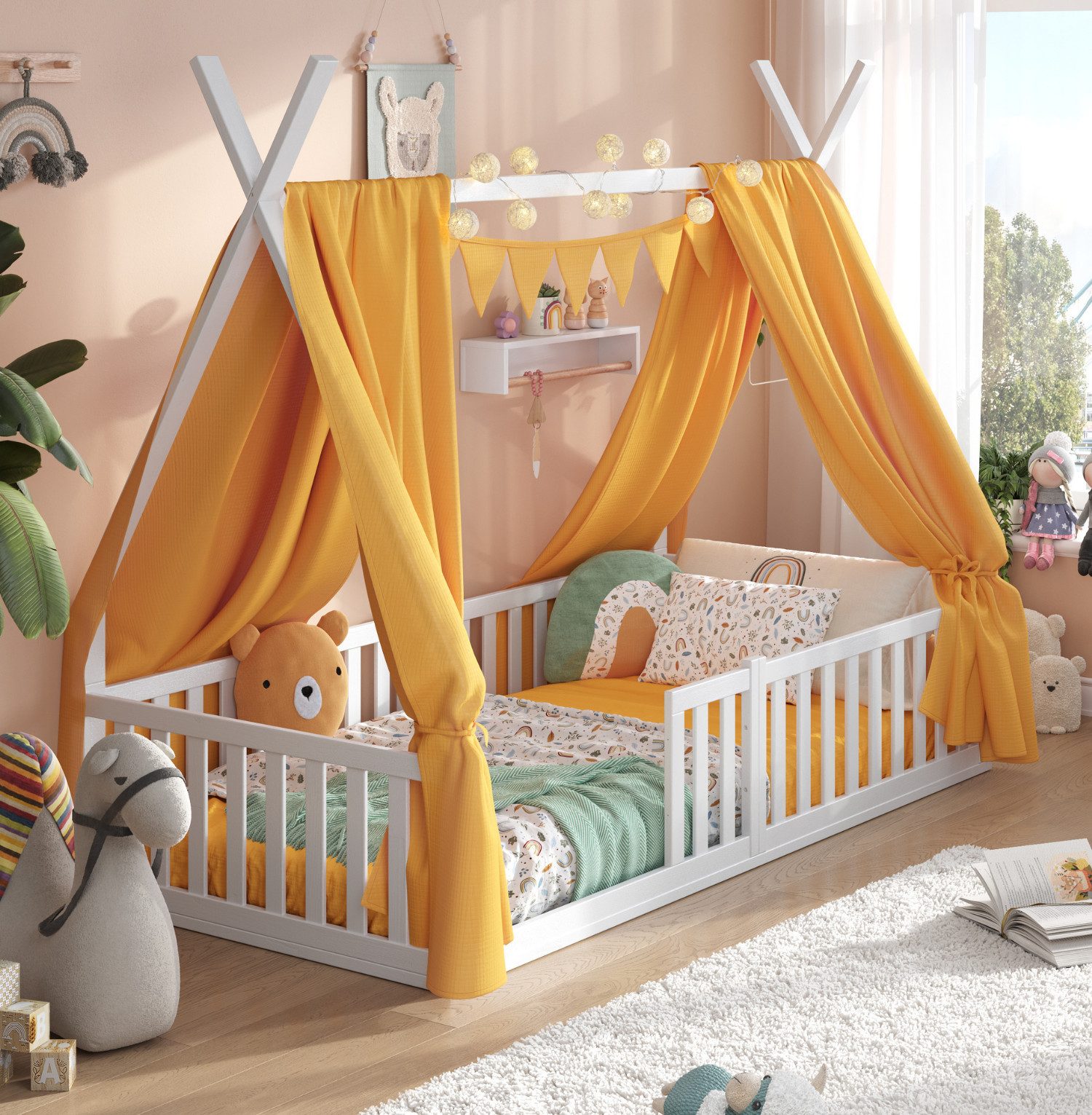 Alavya Home® Kinderbett Bodenbett SKY SET günstig online kaufen