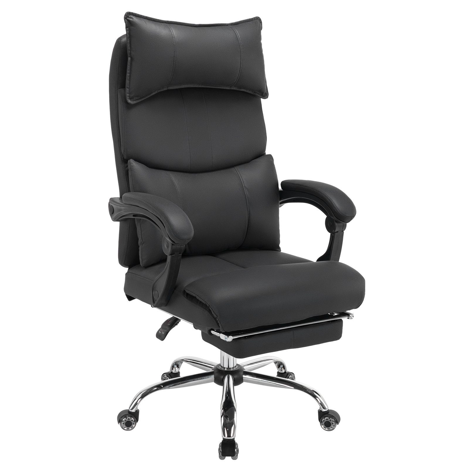 SeedWave Bürostuhl Ergonomischer Bürostuhl mit Fußstütze, Kopfstütze und Lendenstütze, Chefsessel bis 150 kg belastbar, 145° Verstellbare Rückenlehne