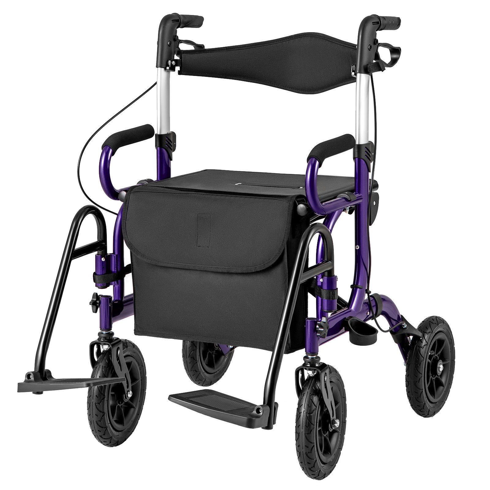 COSTWAY Rollator, mit Luftbereifung & faltbar, Aluminium, bis 140 kg