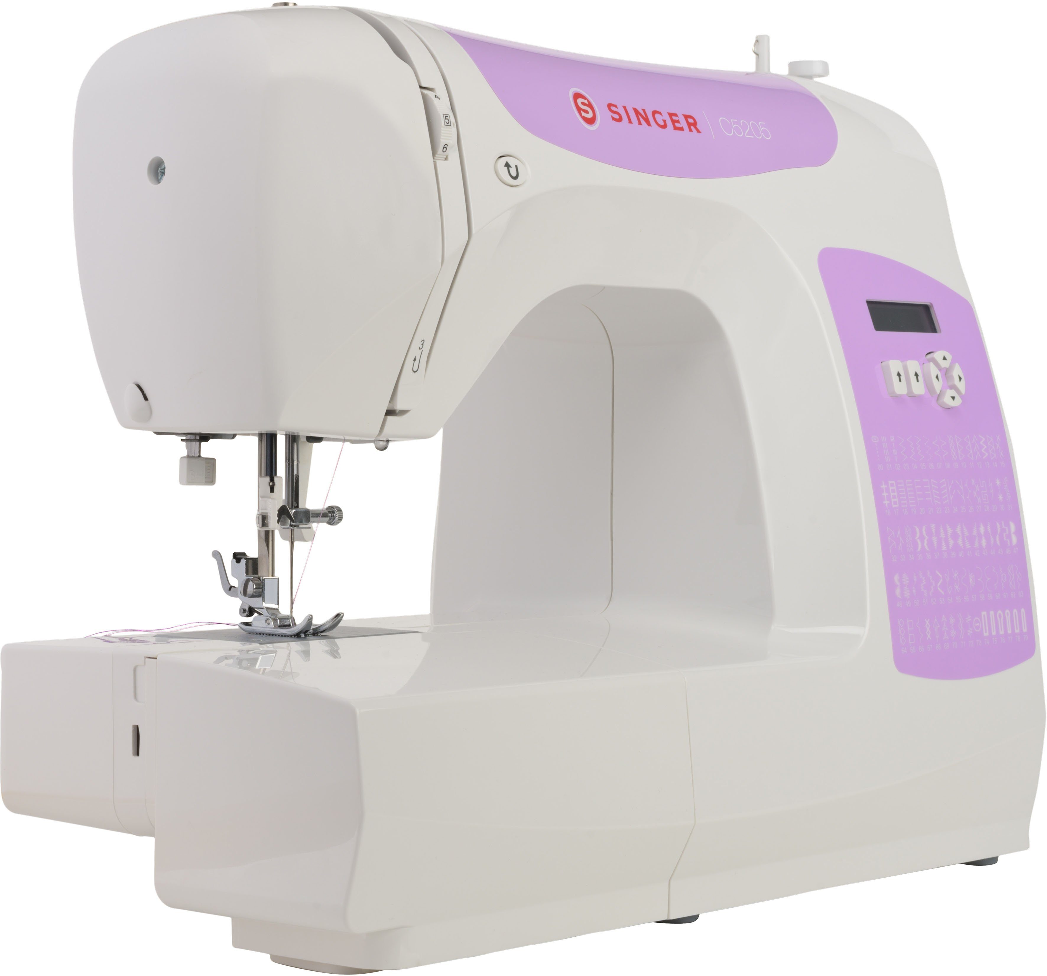 Singer Computer-Nähmaschine C5205 Lila, 80 Programme