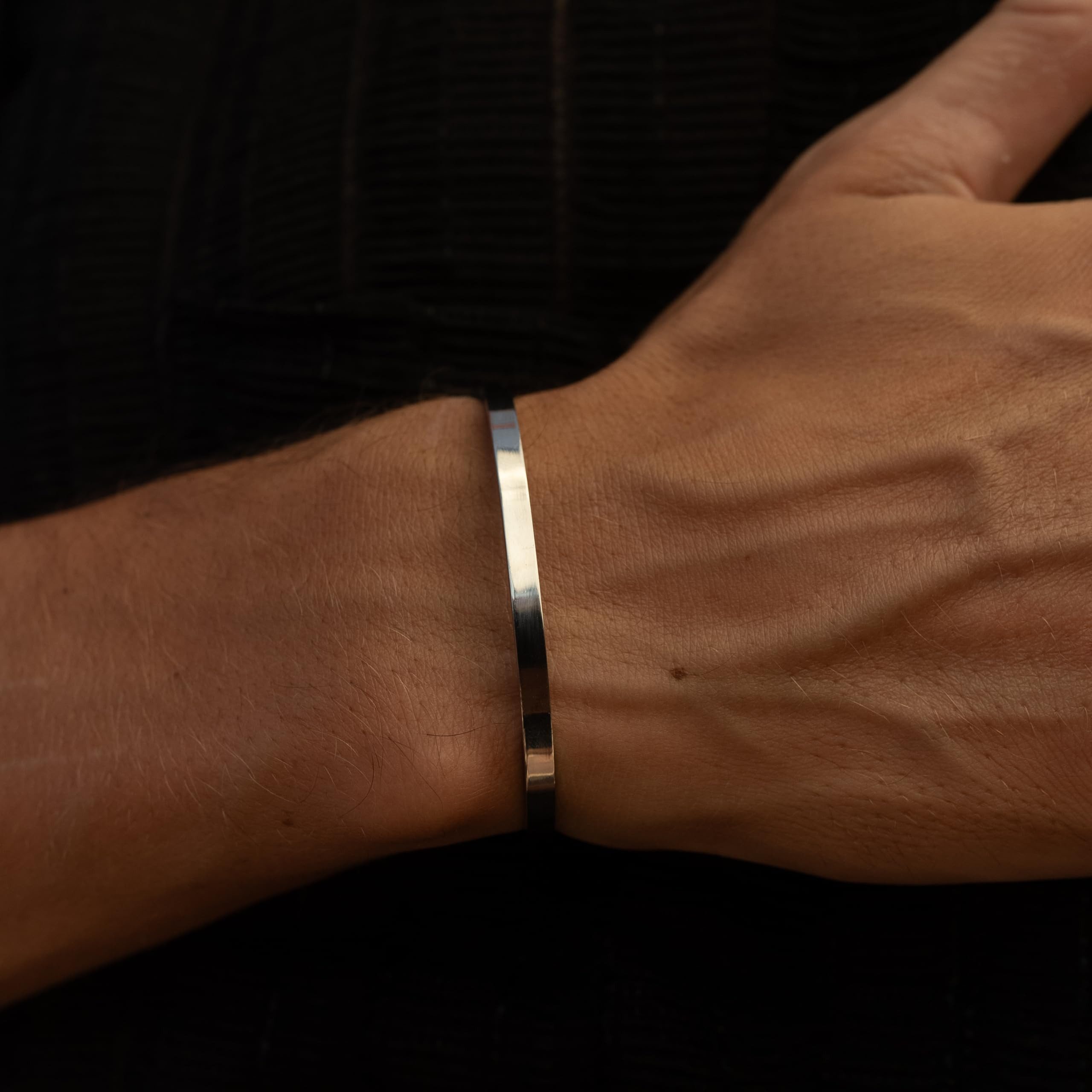 Made by Nami Armreif Silber Armreif Herren Wasserfester Schmuck, Größenverstellbar - Geschenkideen für Männer oder Jungen – Bild 2 von 5
