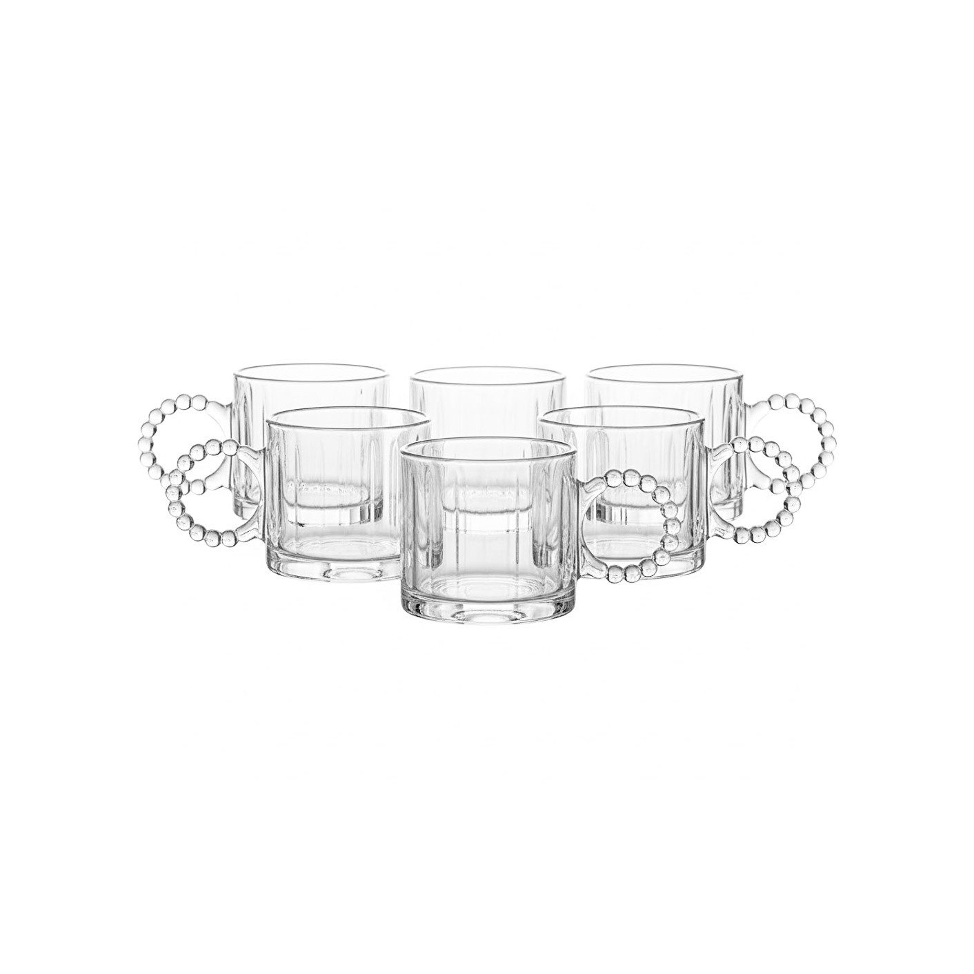 Almina Gläser-Set Pearly Gläser mit Henkel 300 ml - 6 tlg. Set, ergonomisch & dekorativ, 6-tlg. – Bild 2 von 5