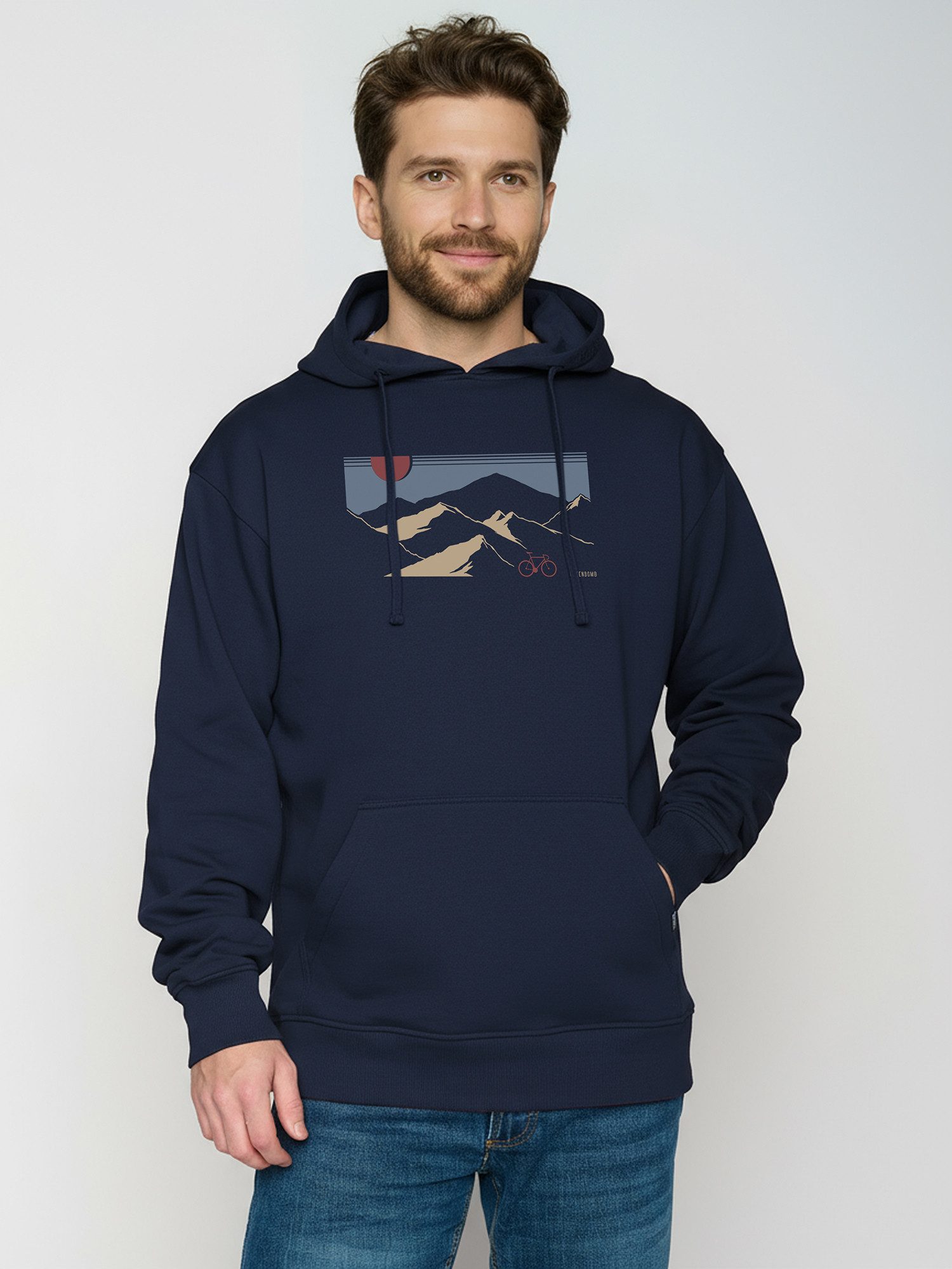 GreenBomb Hoodie Joy Mountain Tour (1) weitgeschnittener Hoodie, Oversize, aufgesetzte Fronttasche