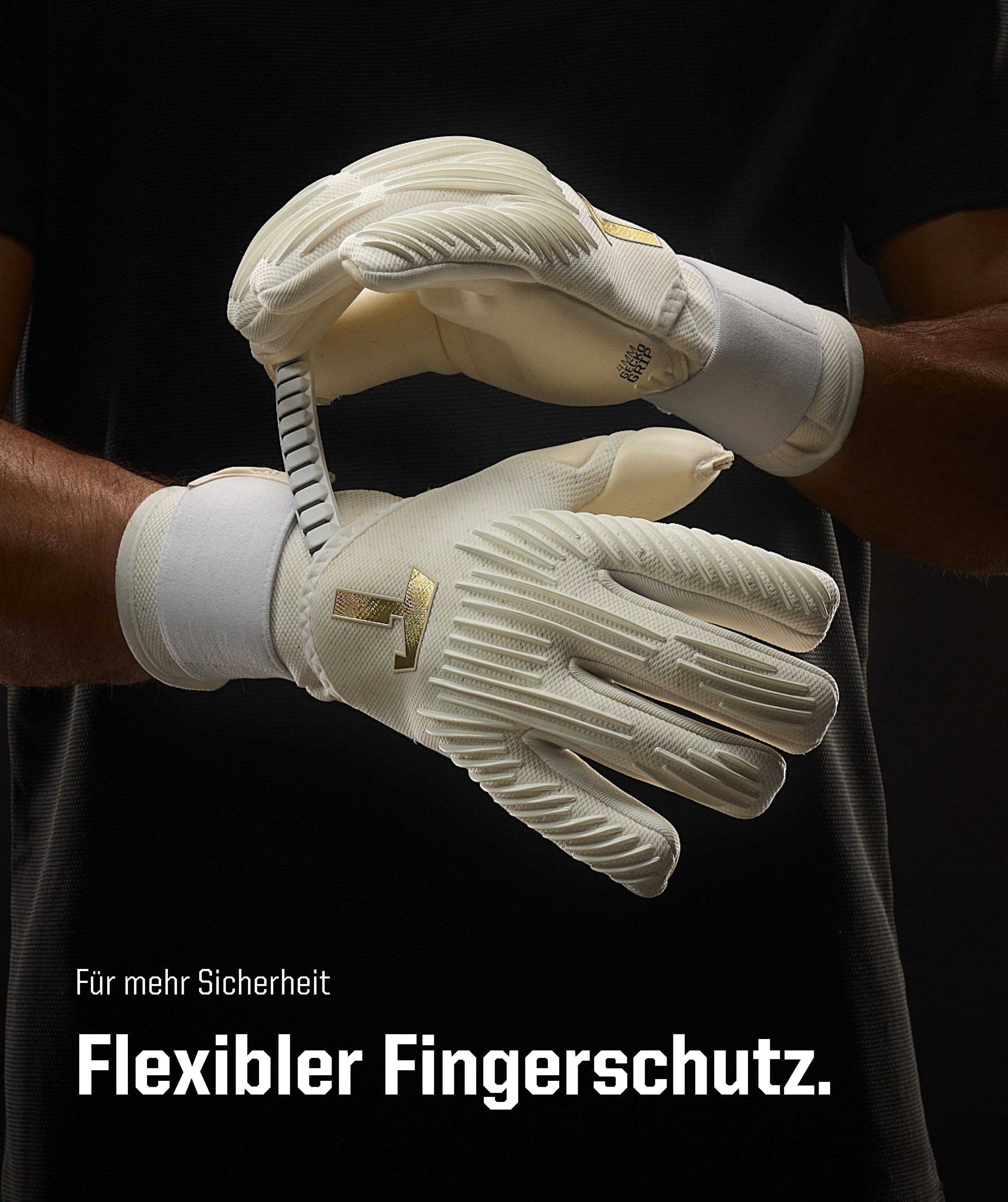 T1TAN Torwarthandschuhe Torwarthandschuhe Erwachsene Rebel White-Out mit Fingerschutz