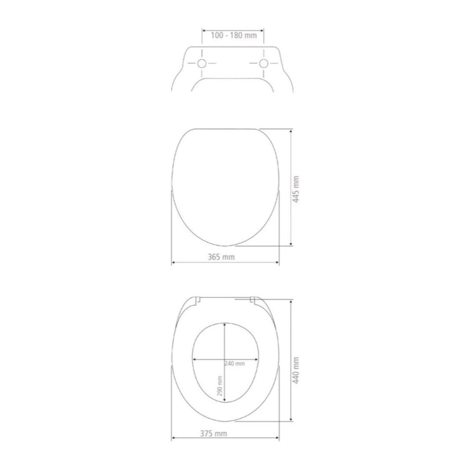 WENKO WC-Sitz WC-Sitz Duroplast WC Toiletten Sitz Waterdrop Toilettensitz Grau (1-St), mit Absenkautomatik, Fix-Clip Befestigung – Bild 4 von 4