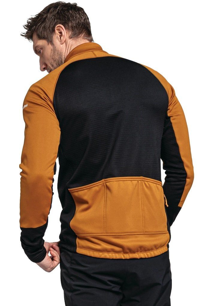 Schöffel Langarmshirt Piambello Full-Zip (maximale Bewegungsfreiheit) orange/schwarz Herren