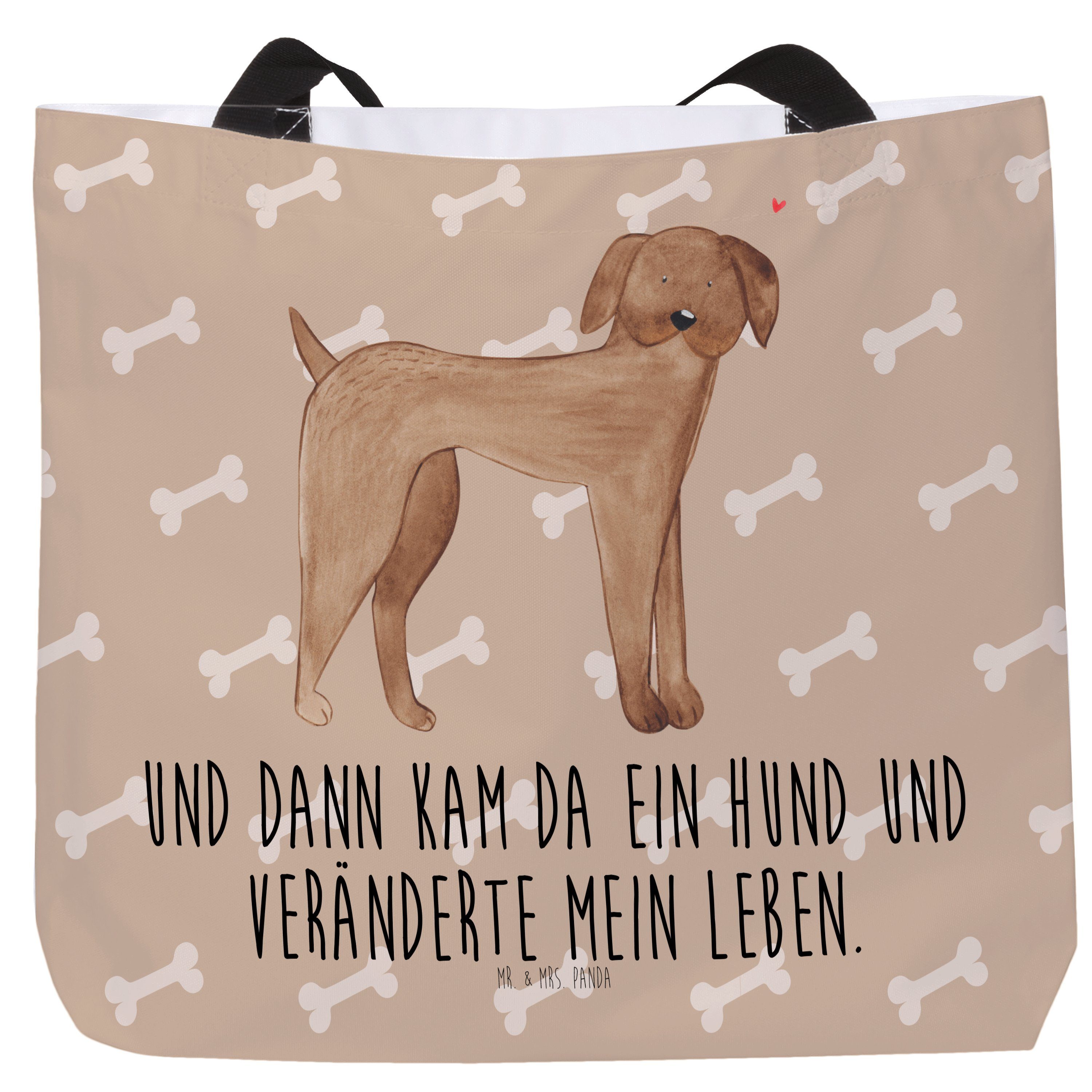 Tasche, & - - Dogge Shopper Hund Geschenk, Hundeglück Mrs. Hundemotiv, Beutel, Mr. Einka Panda (1-tlg)
