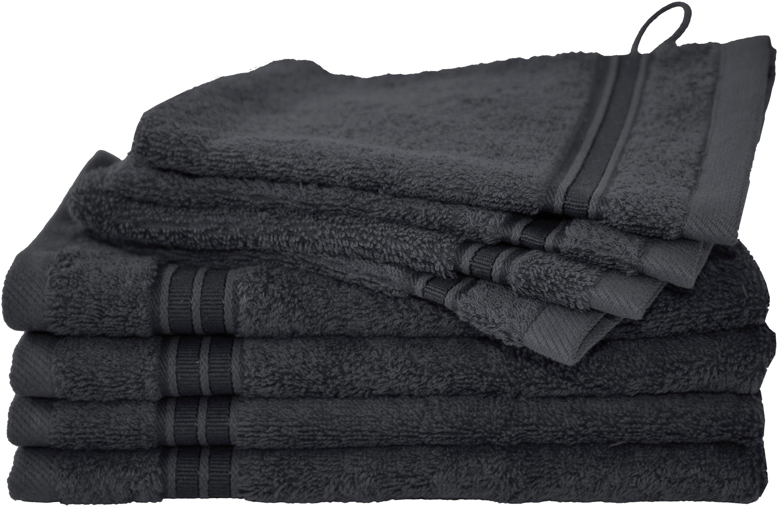 Dyckhoff Handtuch Set "Siena" Set 8 Stk. Walkfrottier in tollen Unifarben günstig online kaufen