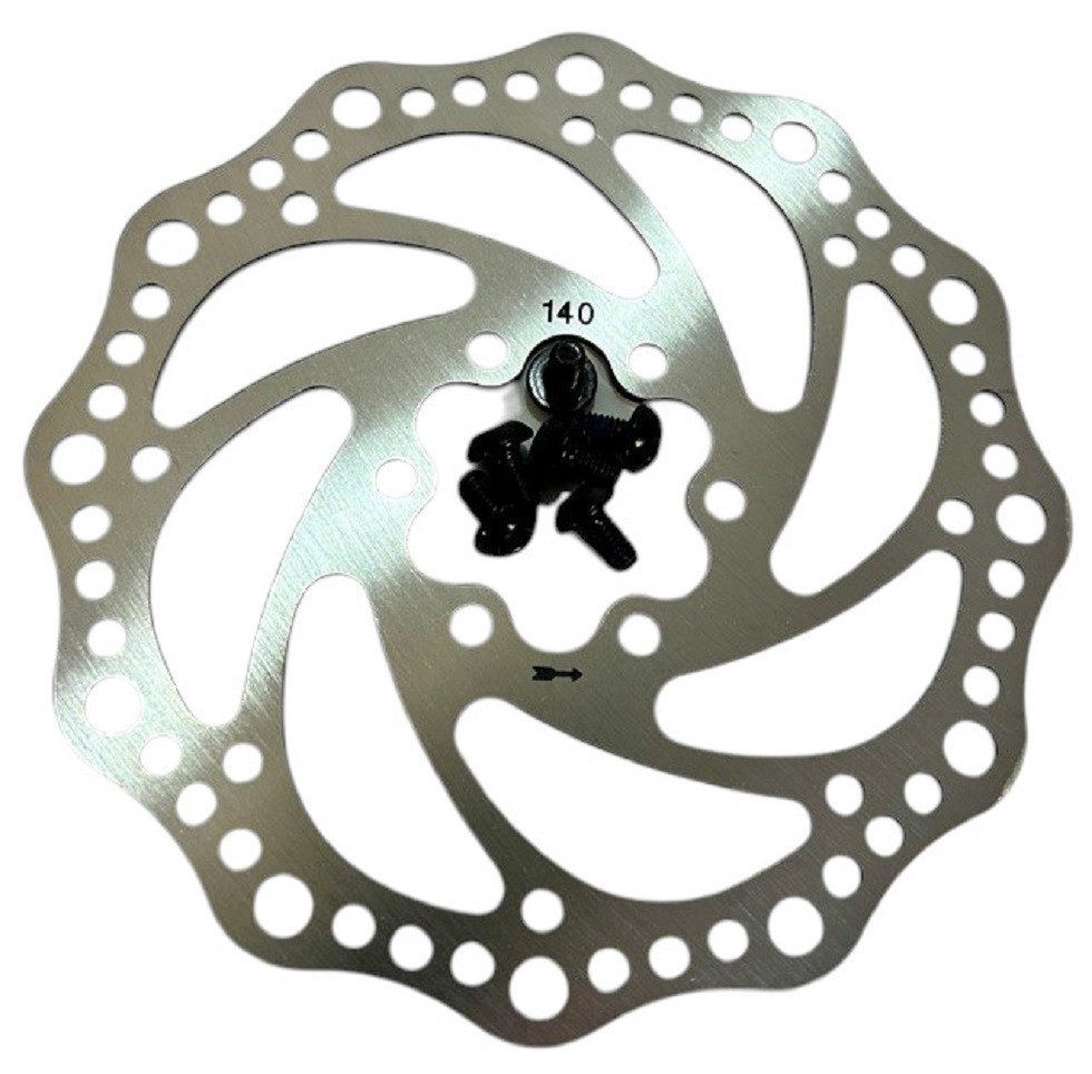 KHEbikes Felgenbremse KHE Black Jack Bremsscheibe 140 mm Disc Rotor Stahl Silber (6 Schrauben inklusive)