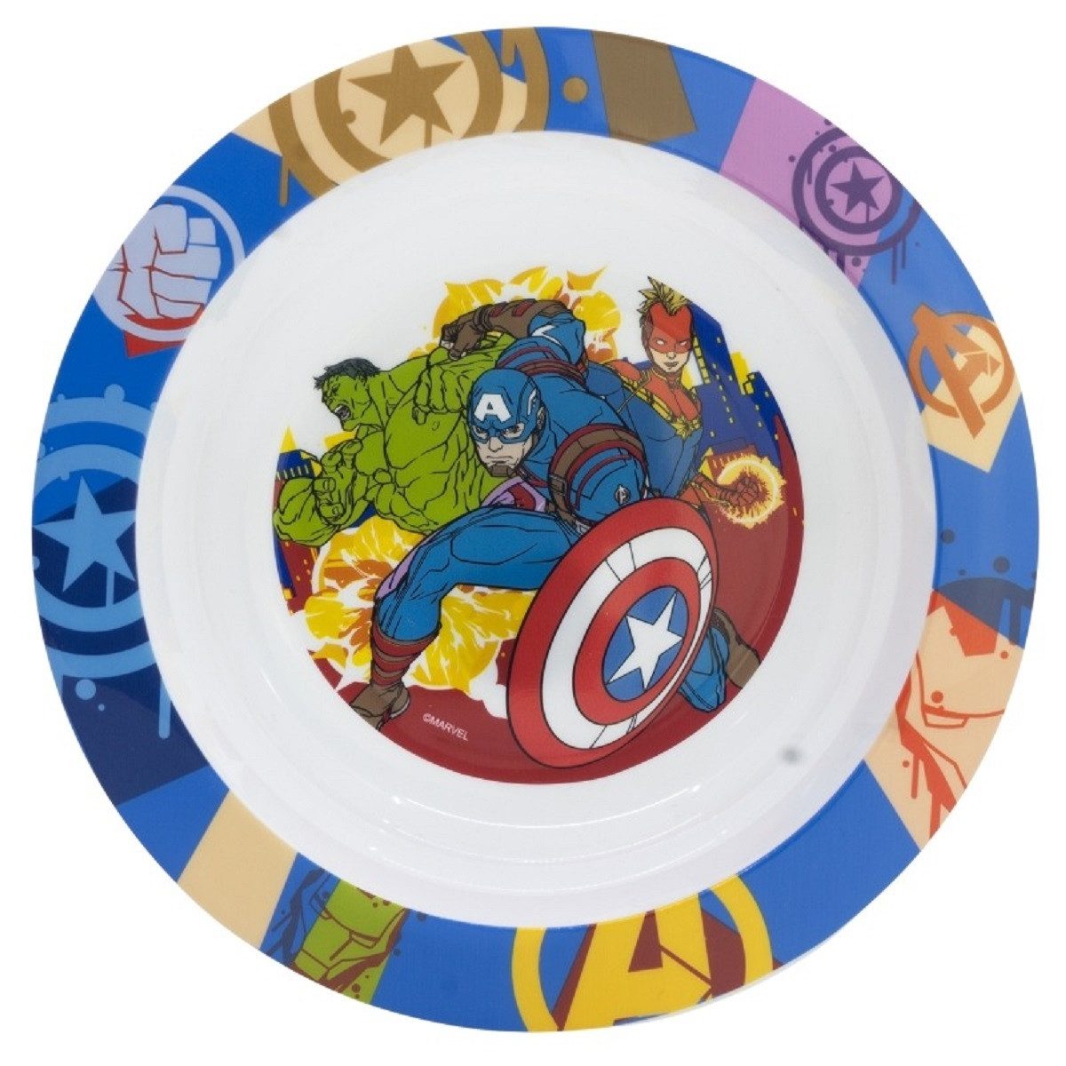 MARVEL Frühstücksteller Kindergeschirr ab 4 Jahren Schale für Kinder mikrowellengeeignet