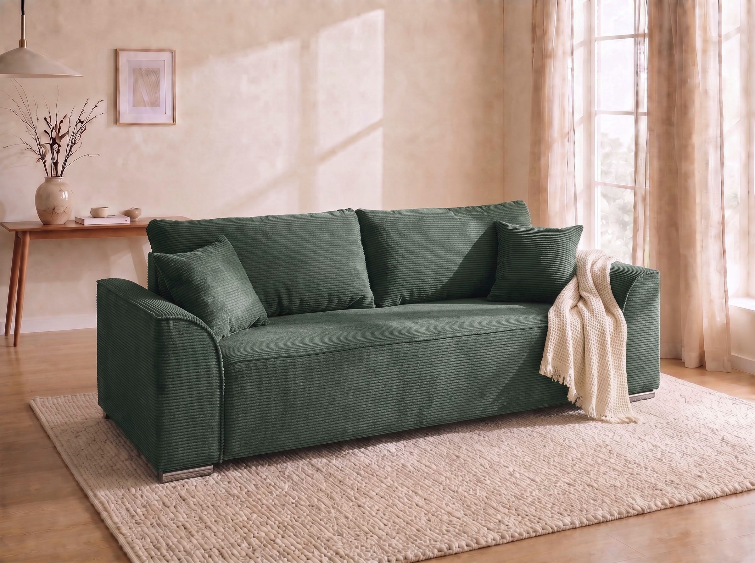 COLLECTION AB Schlafsofa Sara B: 241 cm, Liegefl. 137x195 cm, Bettkasten, optional mit Topper, Schlaffunktion, Couch mit Bonnellfederkern, Gästebettfunktion