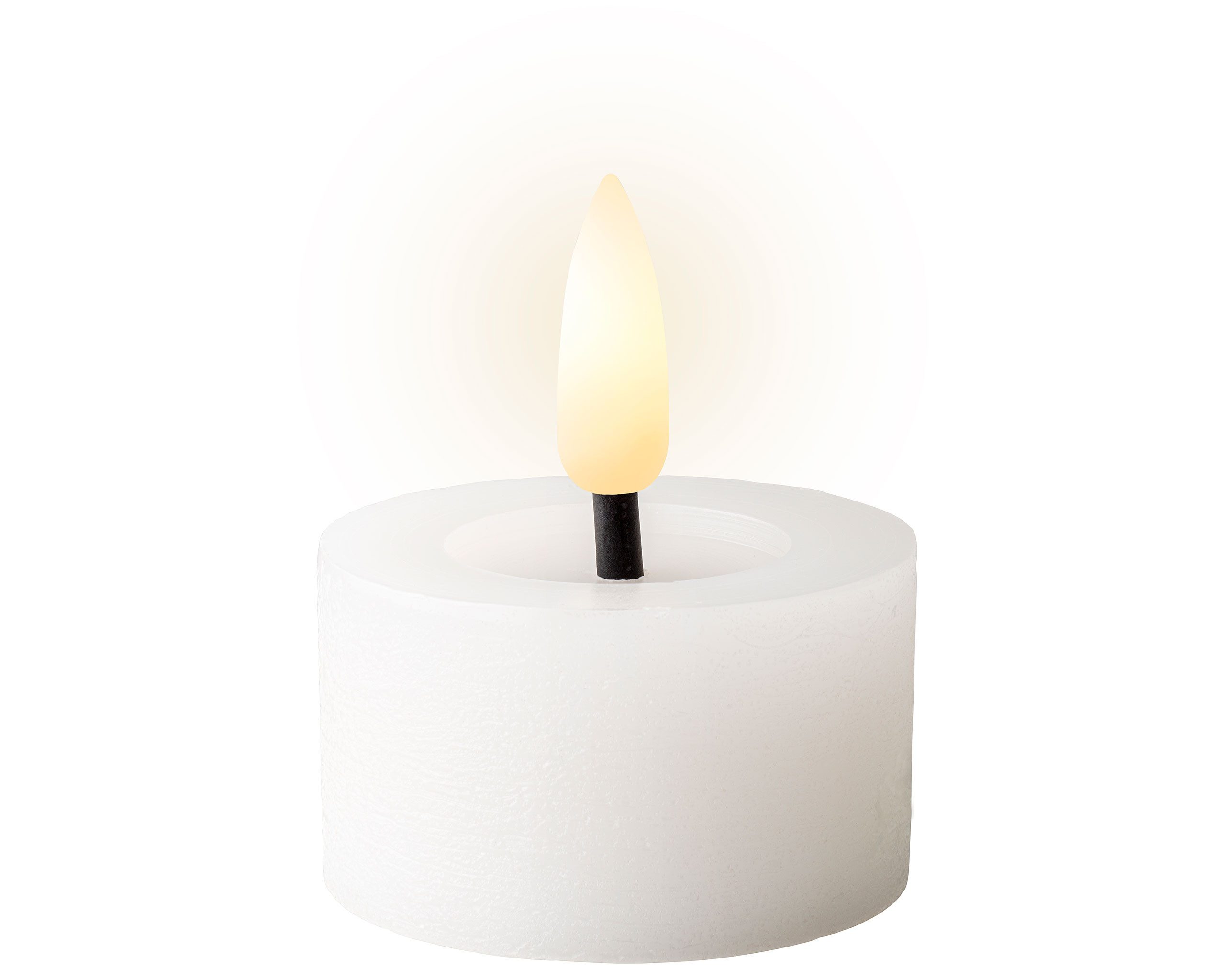 Lumineo LED-Kerze, LED Teelichter mit Timer 4,4x5cm Wachs Weiß / Warmweiß 2 günstig online kaufen