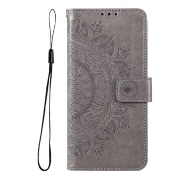 CoverKingz Handyhülle Hülle für Google Pixel 6 Pro Handyhülle Tasche Flip Case Cover Etui 16,5 cm (6,5 Zoll), Klapphülle Schutzhülle mit Kartenfach Schutztasche Motiv Mandala