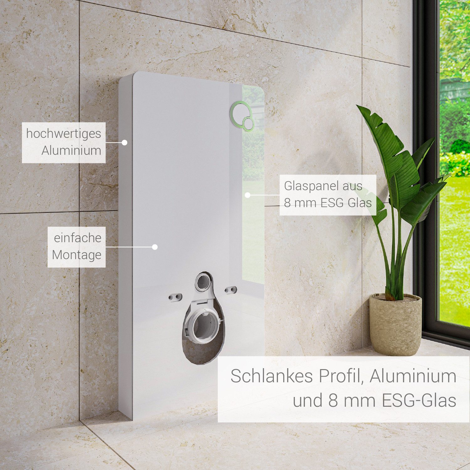 Bernstein Vorwandelement WC 805, Sanitärmodul / Aufputz Spülkasten für Wand WC Toilette / Weiß