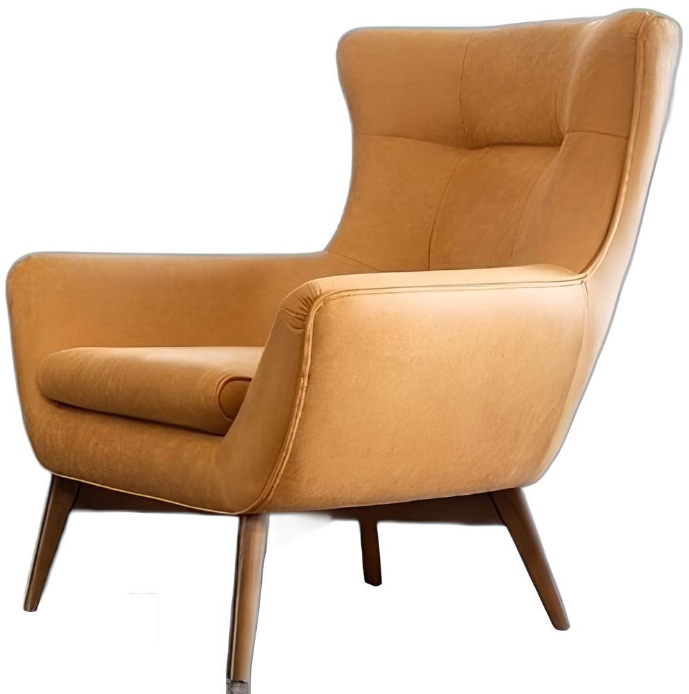 Xlmoebel Loungesessel Ohrensessel in Gelb aus Kunstleder mit modernem Design (1-St., Sessel), Hergestellt in Europa