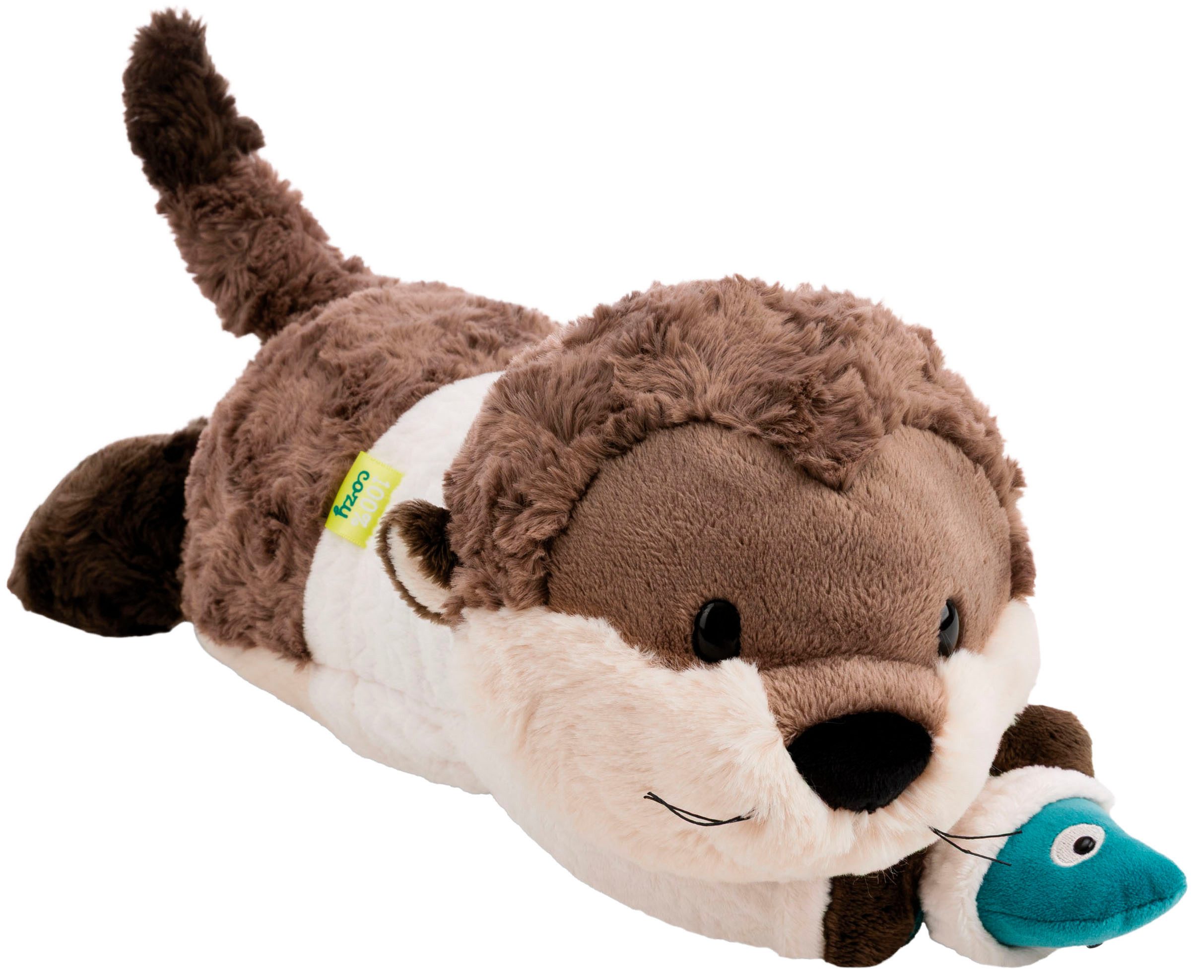 Nici Kuscheltier Winter, Otter Ophelio mit Fisch 35cm liegend