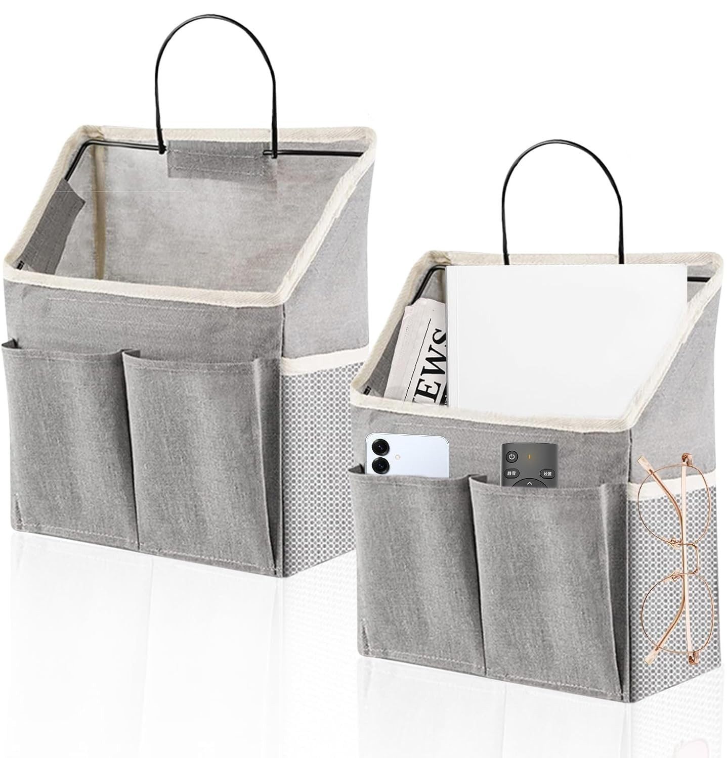 FOUORTUNATE-BEE Hängeaufbewahrung 2 Stück Hängeorganizer Spind Organizer Wasserfeste Hängeaufbewahrung (Faltbarer Hänge Organizer Wandorganizer mit 3 Fächern, 2 St., für Schlafzimmer Büro Badezimmer Küche Camping)