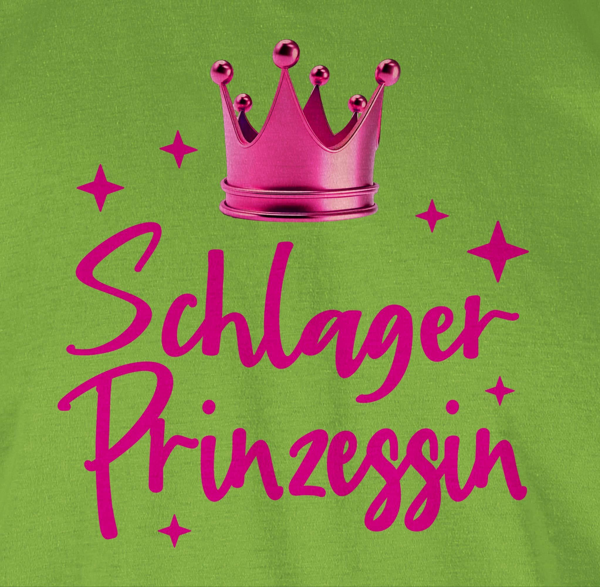 Shirtracer T-Shirt Schlager Prinzessin - Party 02 Outfit Konzert Hellgrün Volksmusik Schlagerparty Schlager