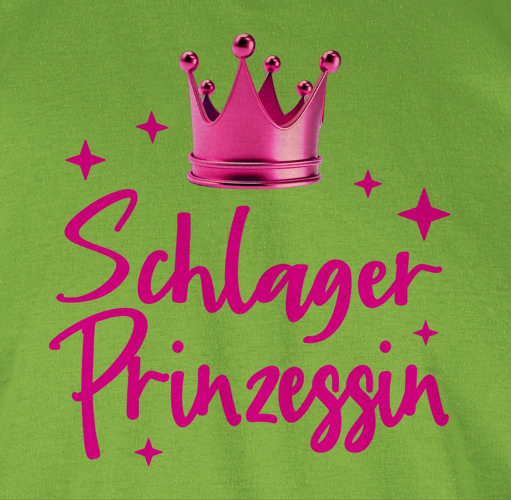 Shirtracer T-Shirt Schlager Prinzessin - Schlager Party Schlagerparty Hellgrün Konzert 02 Volksmusik Outfit