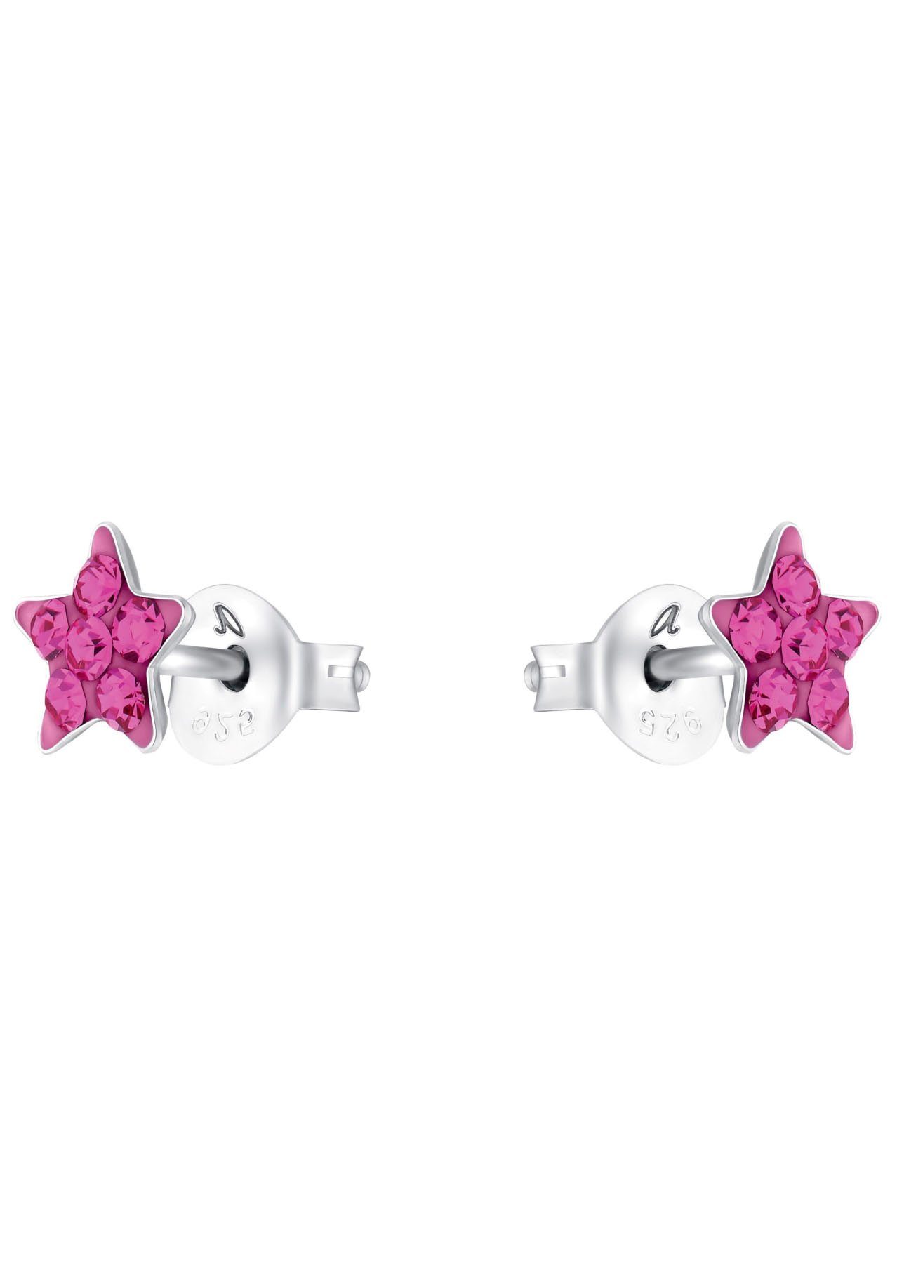 Amor Paar Ohrstecker Stern, mit Kristallglas
