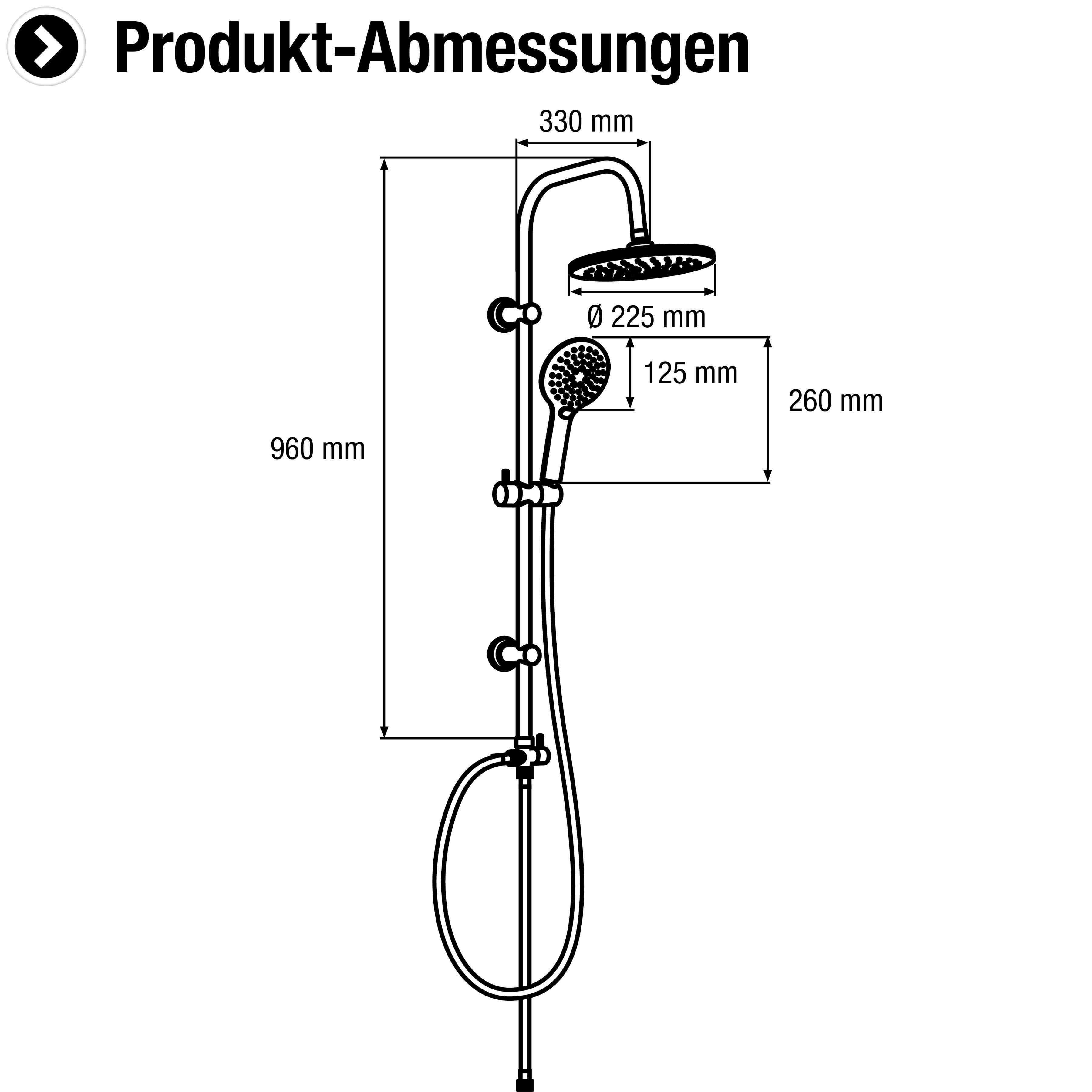 Duschsystem, Durchlauferhitzer geeignet CORNAT Strahlart(en), für 3