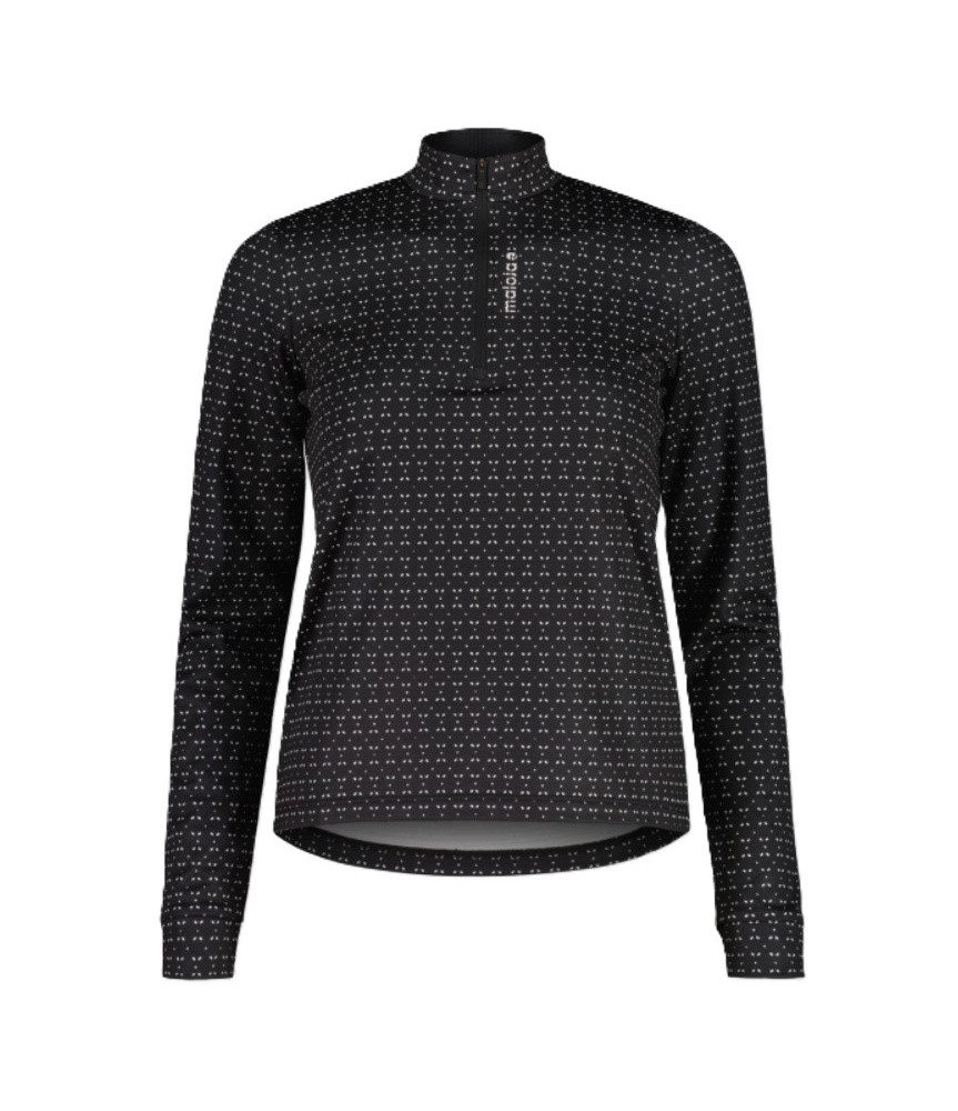 Maloja Langarmshirt SawangM Adventure Midlayer Shirt (warm, 4-Wege-Stretch) schwarz/weiss