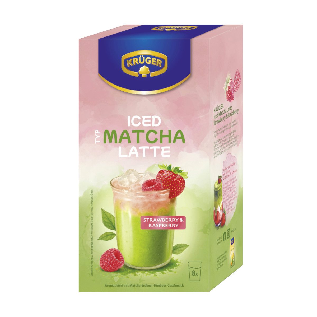 Krüger Kaffee, Krüger Iced Typ Matcha Latte Strawberry Raspberry 8er Packung 160g