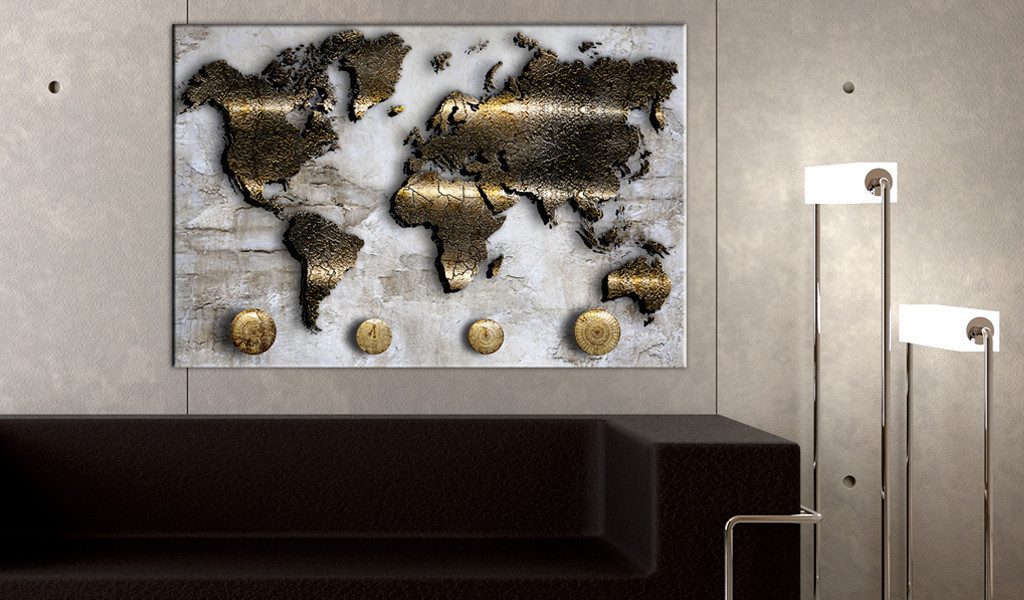 Artgeist Pinnwand Golden Journey [Cork Map]