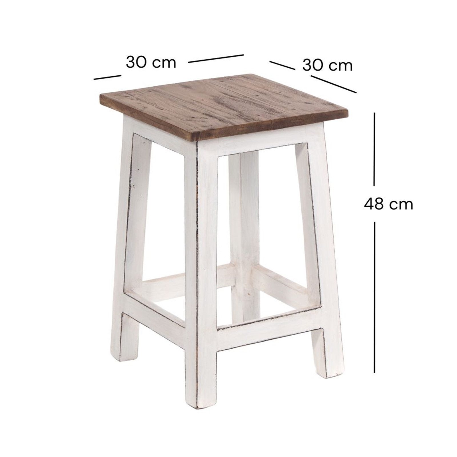 DESIGN DELIGHTS Hocker Sitzhocker MADERO, 48x30cm(HxB) Altholz Holzhocker, günstig online kaufen