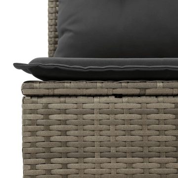 vidaXL Loungesofa Gartensofa mit Kissen 3-Sitzer Grau Poly Rattan