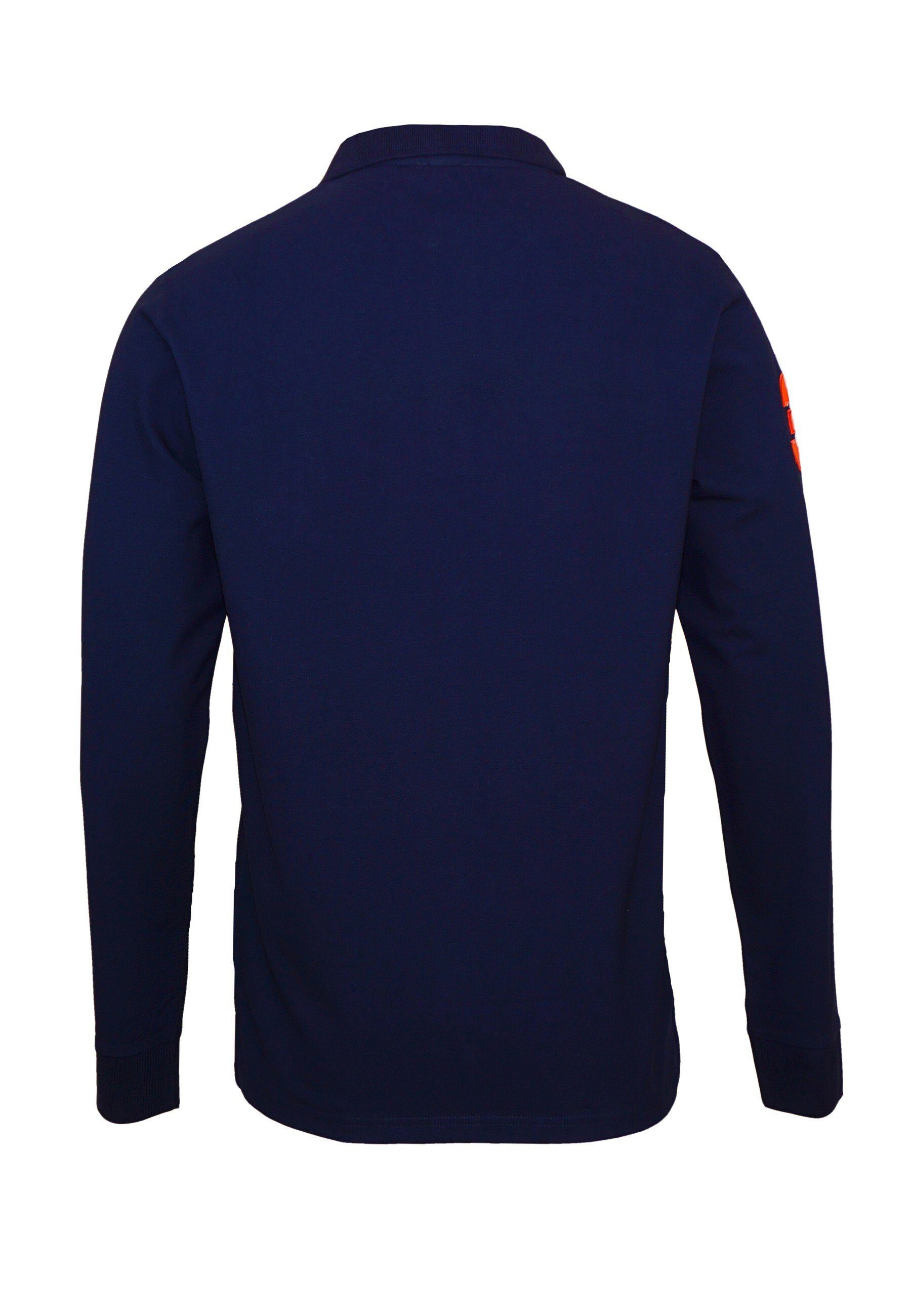 dunkelblau Assn Langarm Polo Shirt Poloshirt U.S. Poloshirt