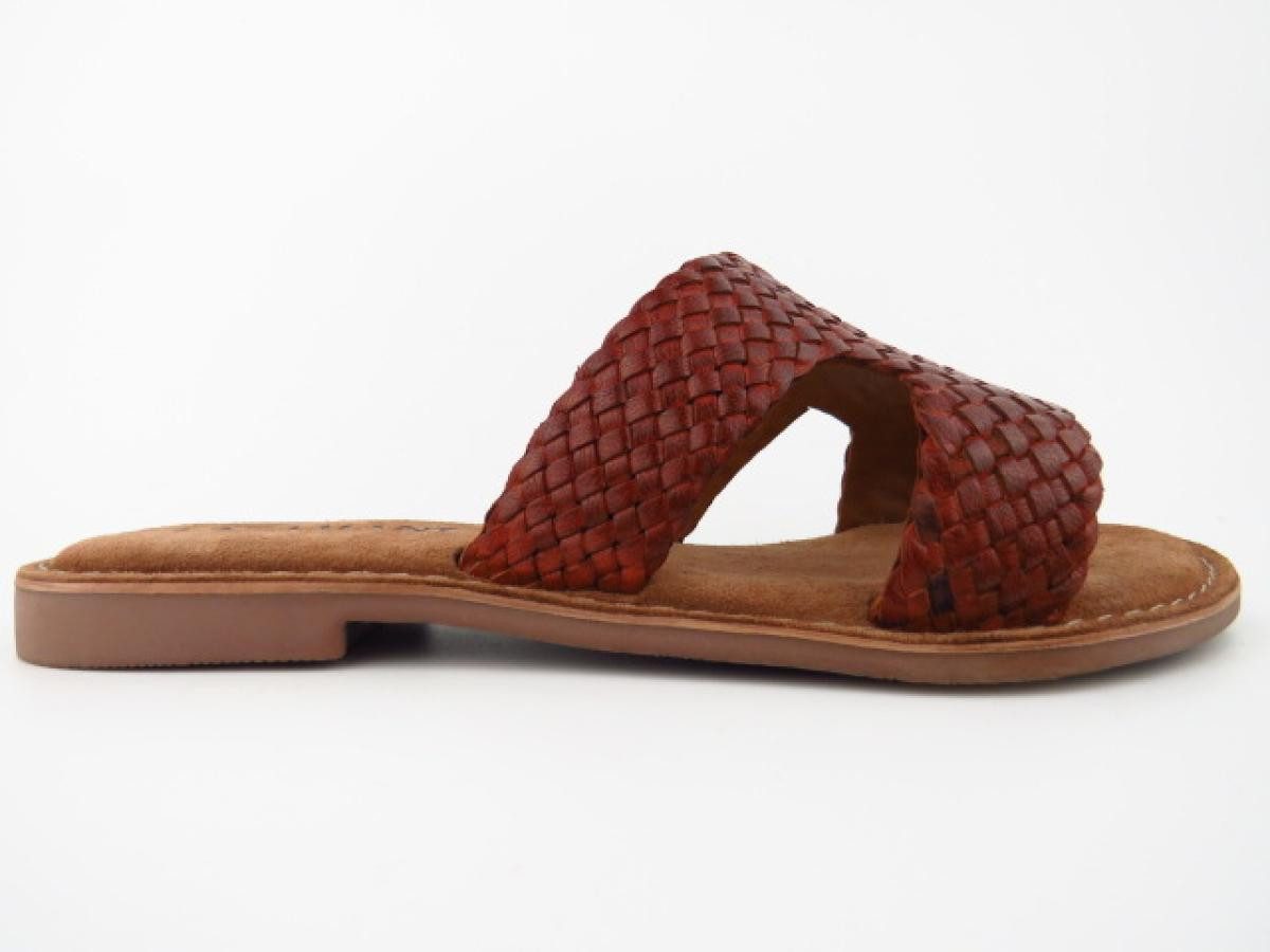 Lazamani Leder tan Pantolette