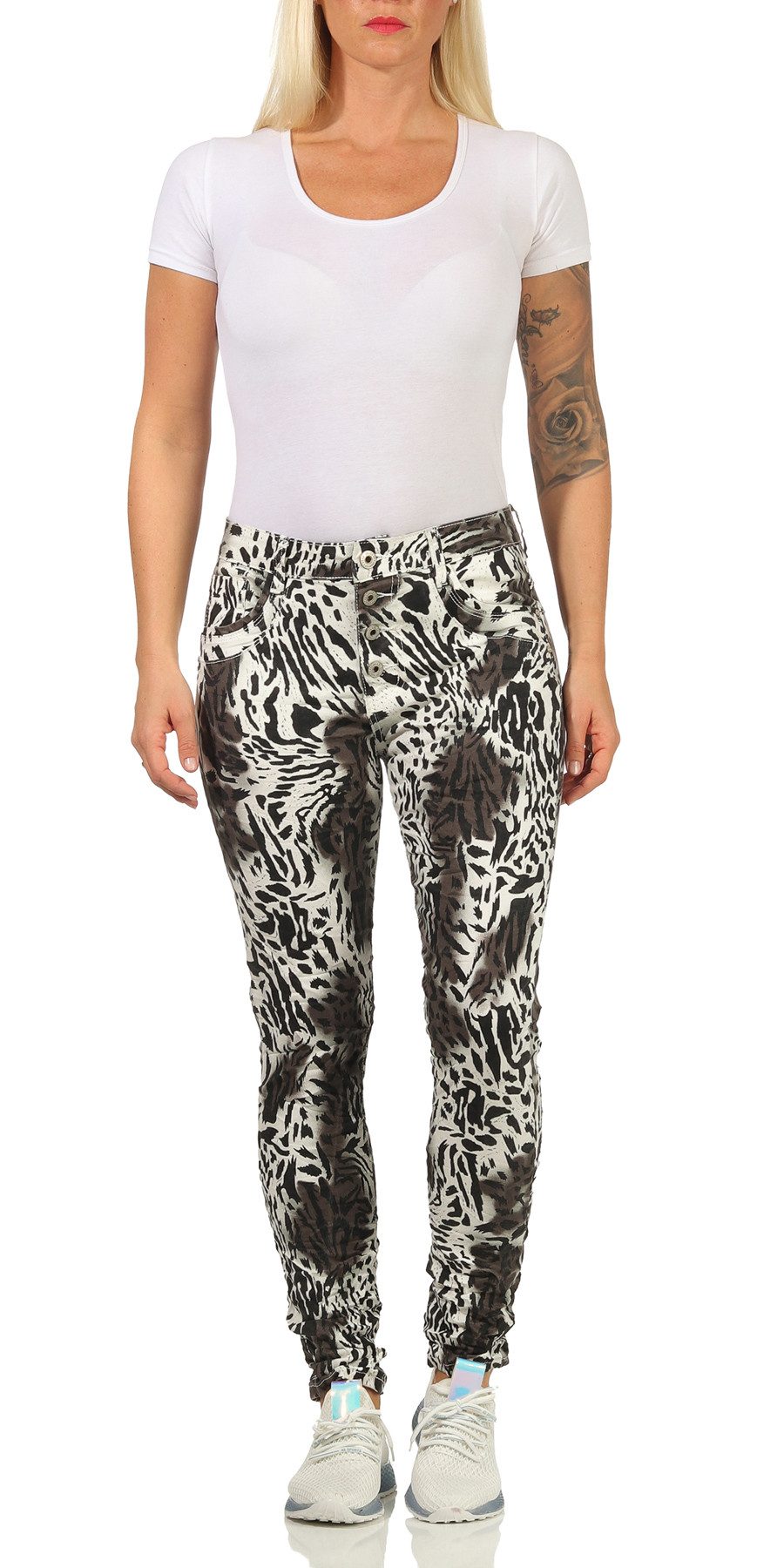 Jewelly Skinny-fit-Jeans 57 Hüftjeans angesagte Prints
