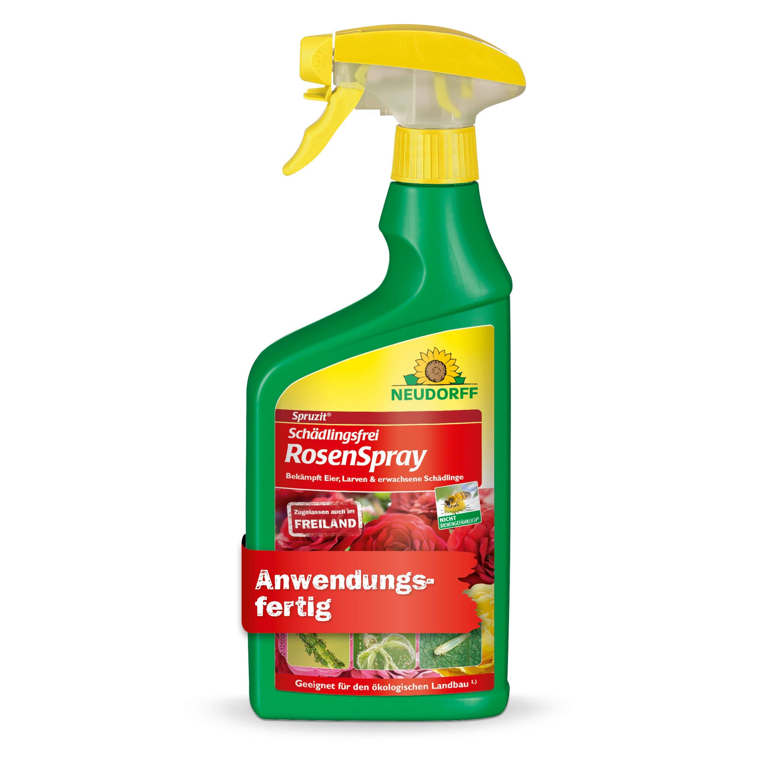 Neudorff Insektenspray Spruzit AF Schädlingsfrei RosenSpray 750 ml, 0.75 l, Anwendungsfertiges Spray zur Bekämpfung von Blattläusen, Spinnmilben und weiteren Schädlingen an Rosen, zugelassen auch für die Anwendung im Freiland