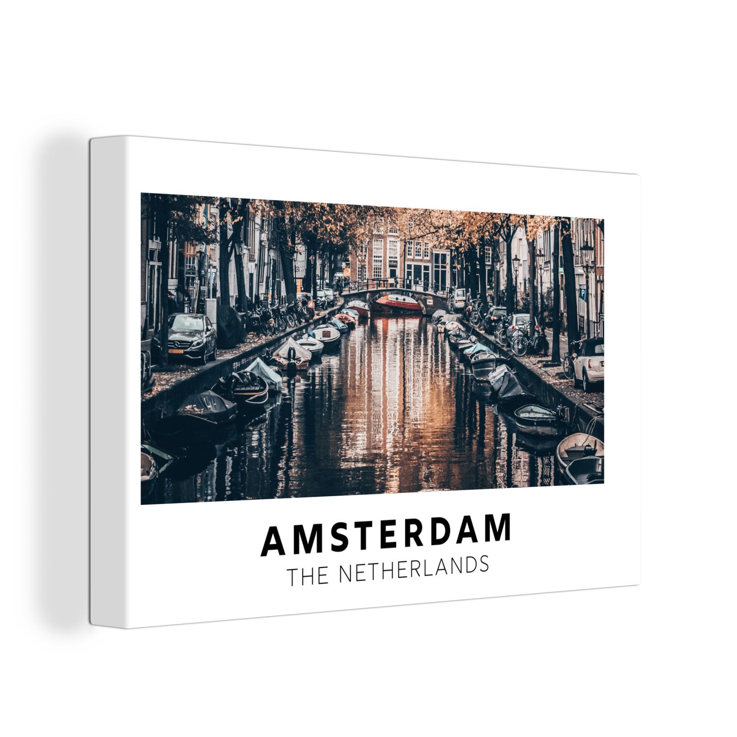 OneMillionCanvasses® Leinwandbild Amsterdam - Niederlande - Wasser, (1 St), Wandbild Leinwandbilder, Aufhängefertig, Wanddeko, 30x20 cm